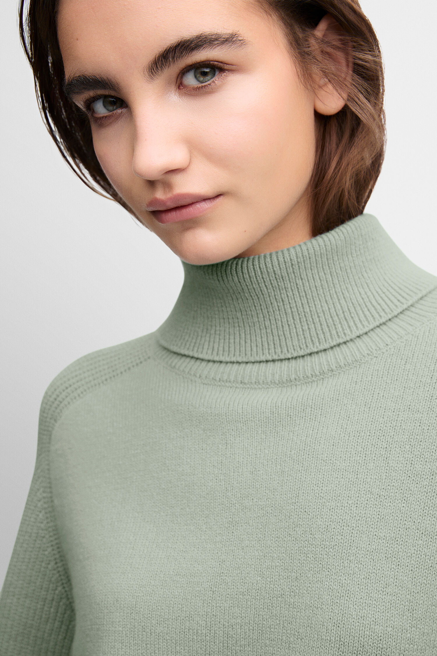 turtleneck, sweater, knit, mint grün, lange ärmel