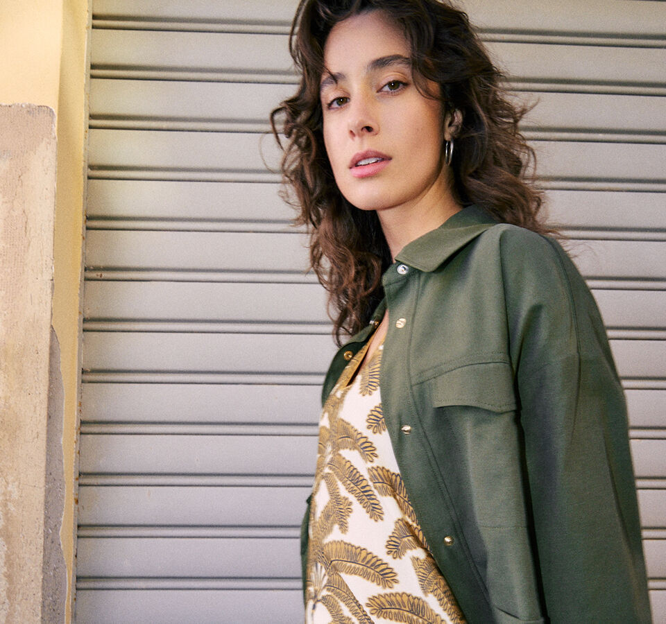 jacke, grün, jacke?, geprint?