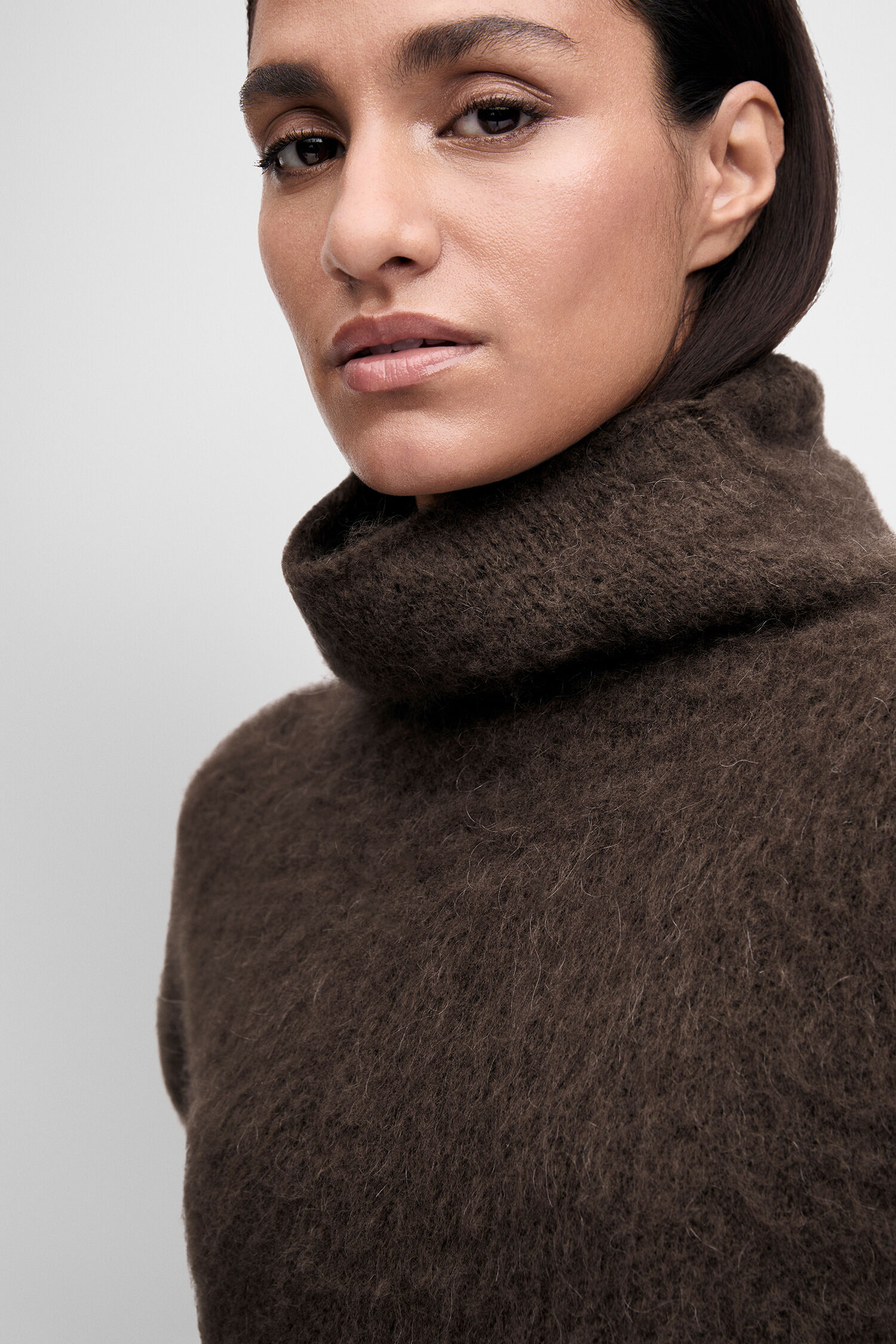 Strickpullover, Turtleneck, Mehrfarbig, Oversized, Wollpullover