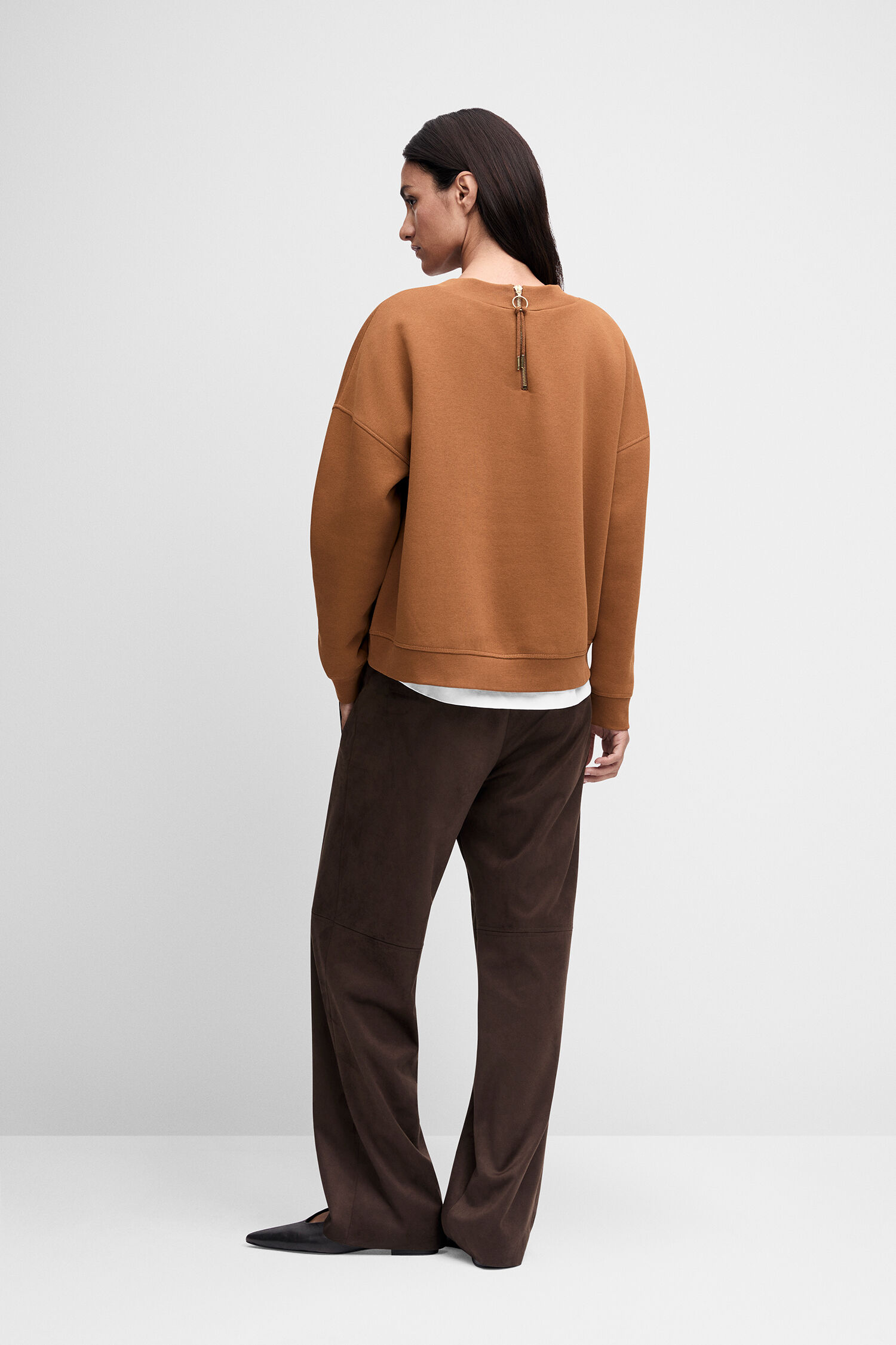Sweatshirt, Rückansicht, Camel, Langarm, Känguru-Tasche?