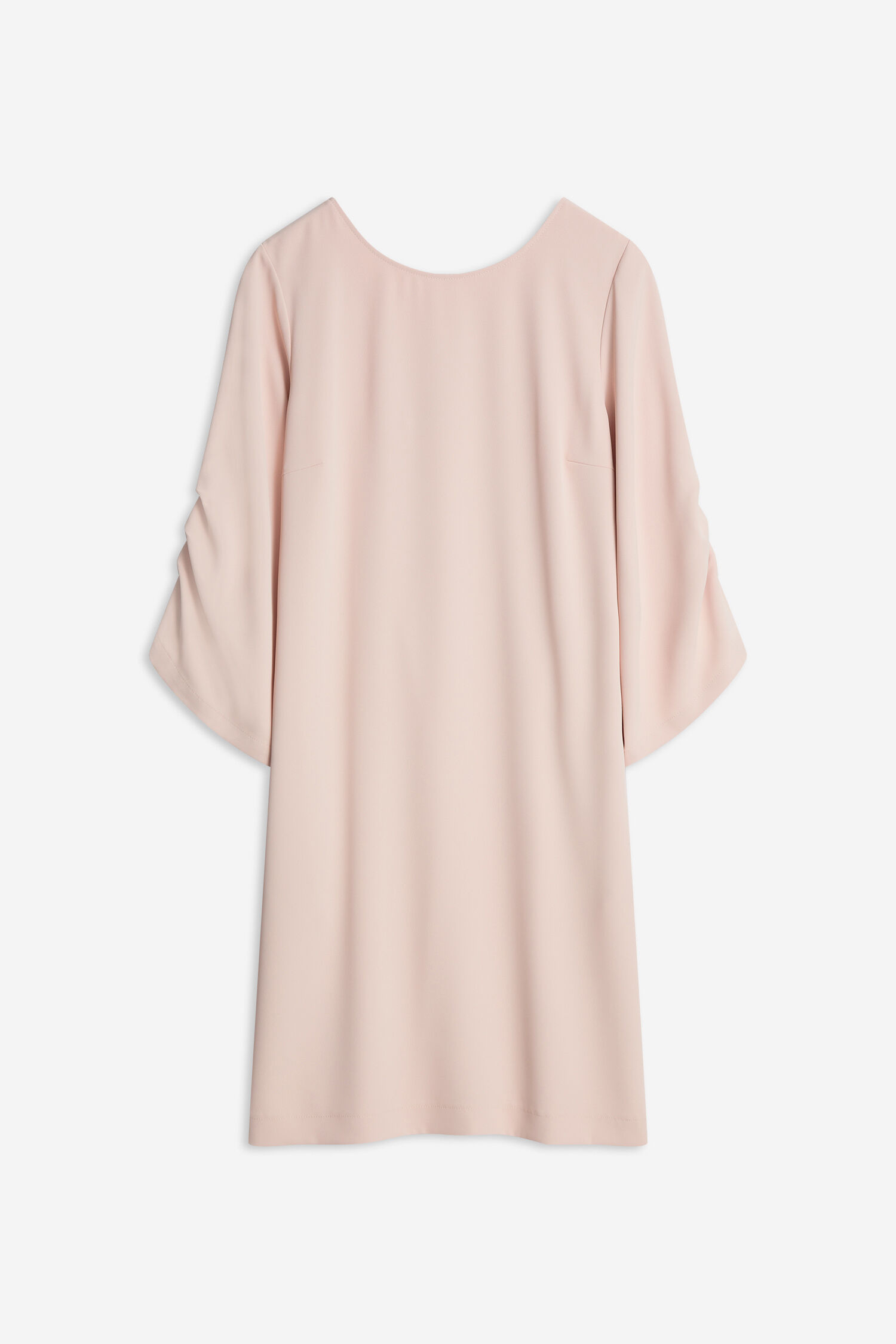 Kleid, Rundhals, Pastellrosa,  lange Ärmel?, Ohne Muster