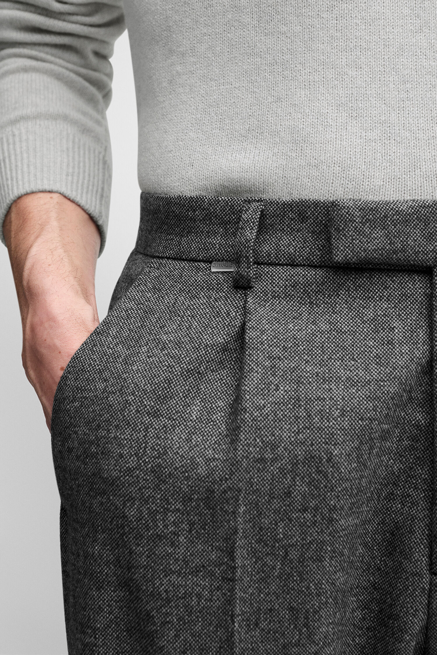 Wolle, Knit, Hose, Grau, Bund