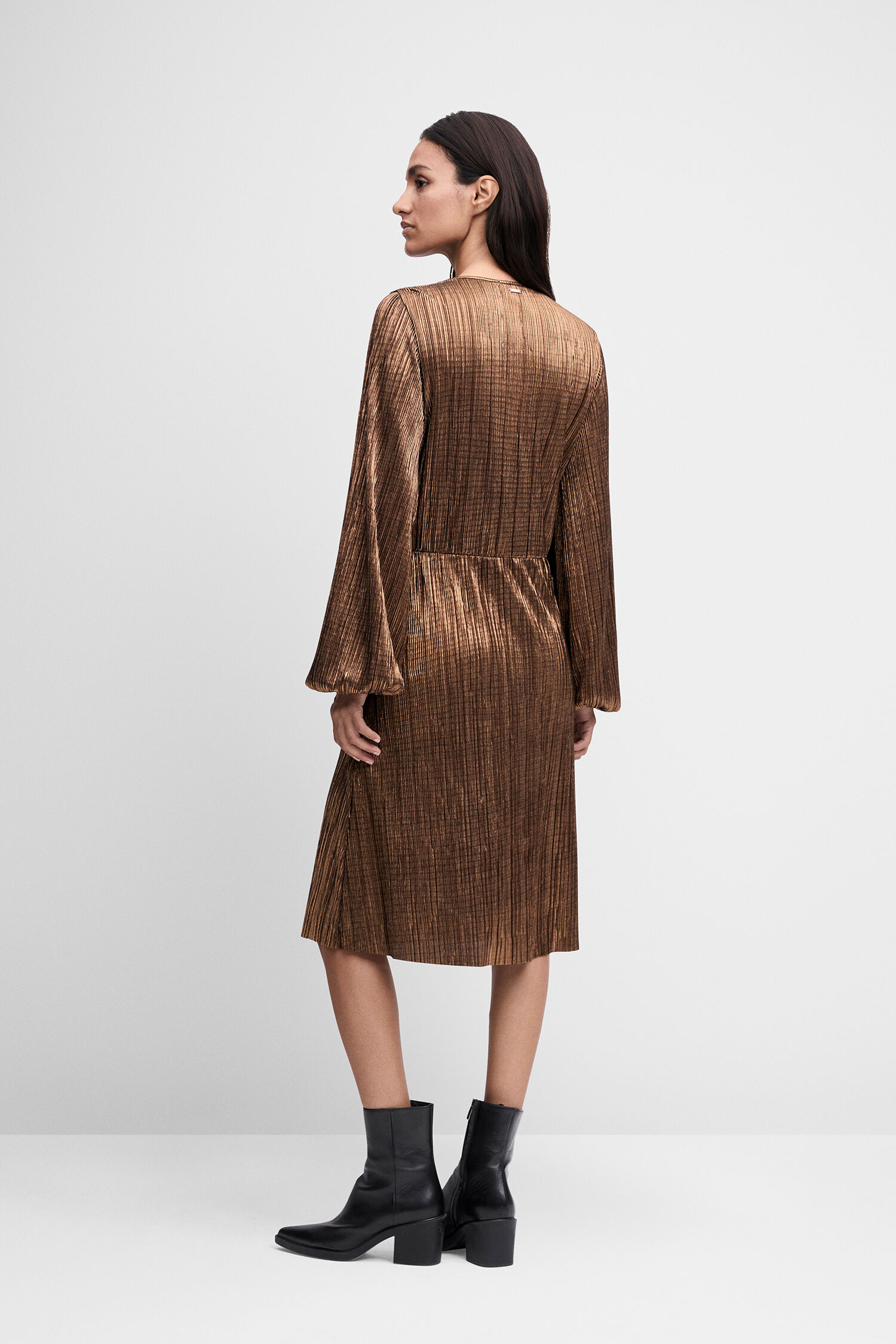 Kleid, Muster, Samtig, Longarm, Stiefel