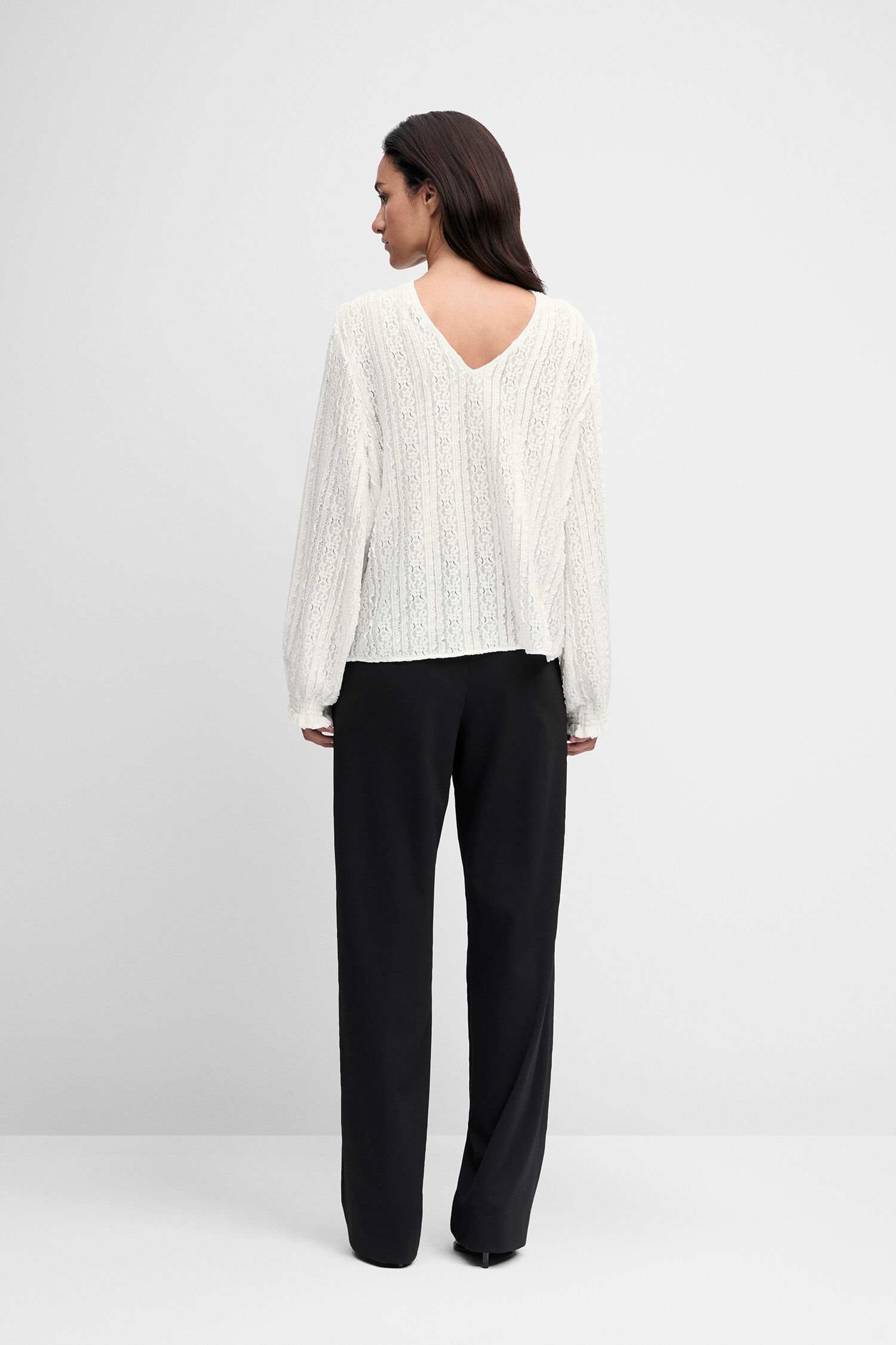 Weißer Pullover, Knitwear, V-Ausschnitt, Oversized, Cable-Knit