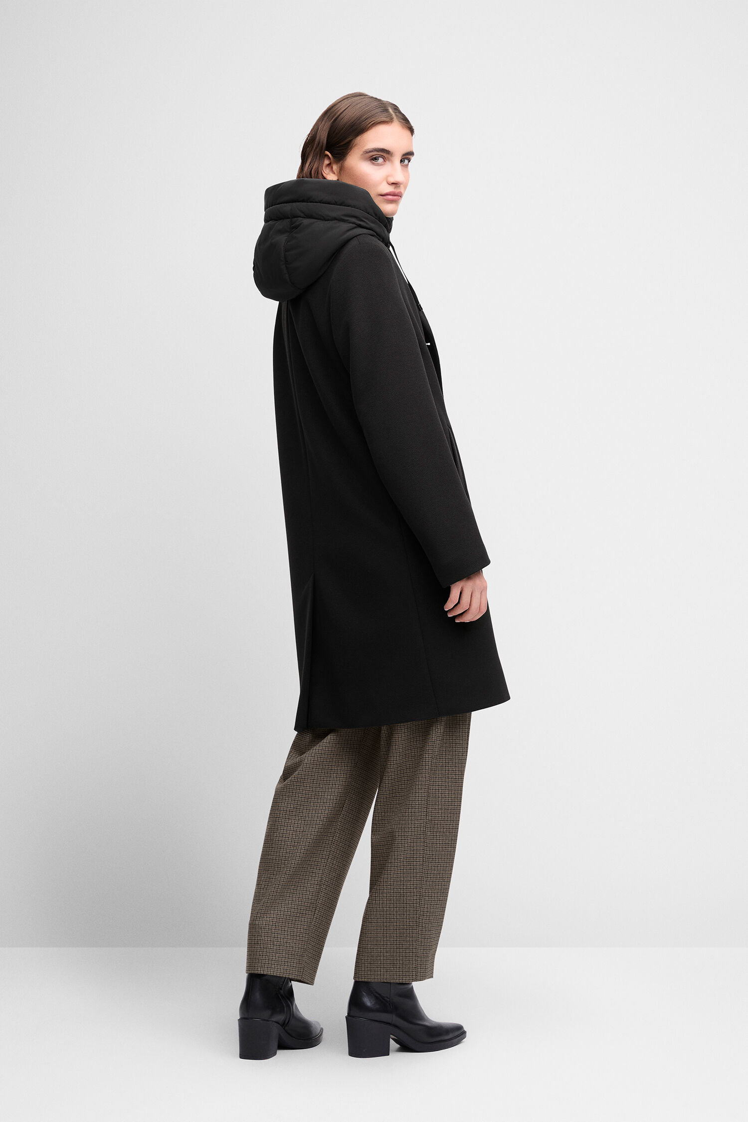 Mantel, Schwarz, Hoodie, Parka, Kapuzenmantel