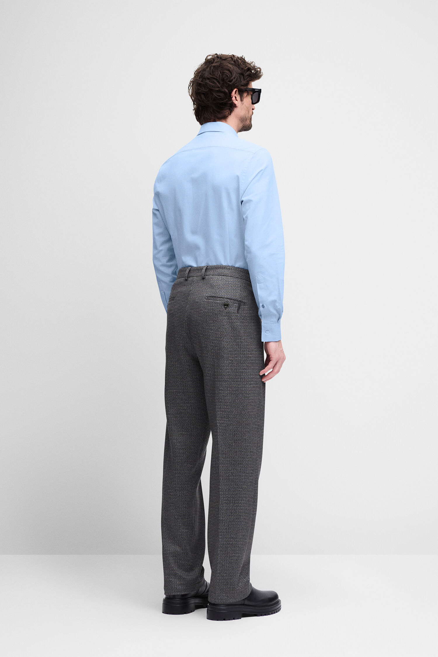 Hem d, Blaues Hemd, Hose, Muster, Schuh