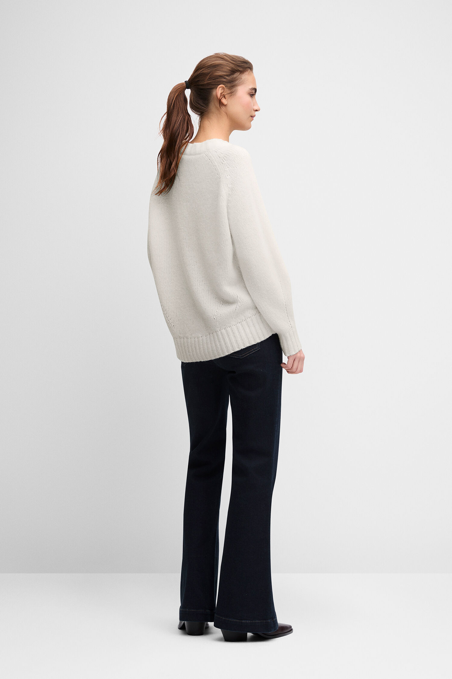 Pullover, Knitwear, Sweater, Weiß, Oversized