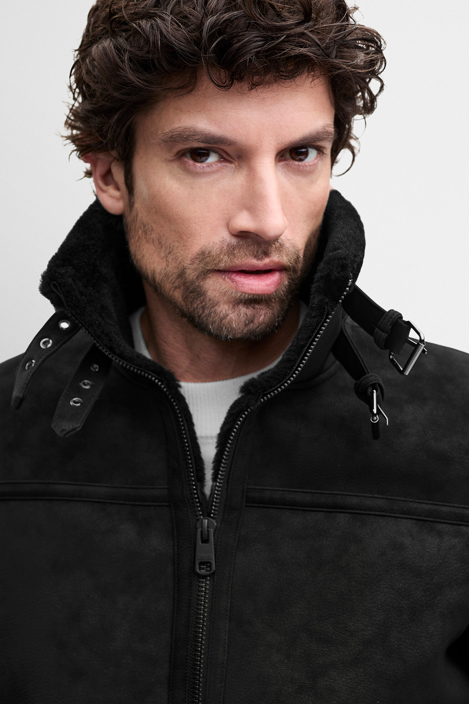 Jacke, Schwarz, Außenkleidung, Mantel, Flauschiges Futter