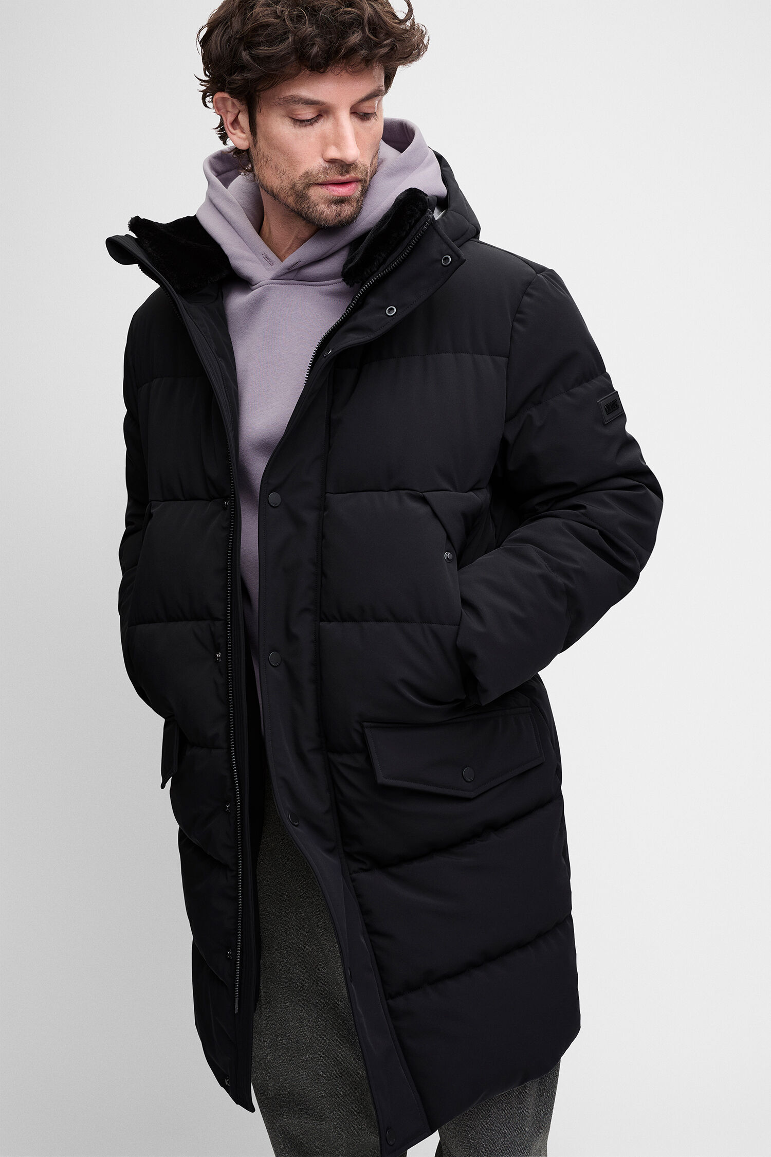 Pufferjacke, Daunenjacke, Langarm, Herrenmode, Daunenmantel