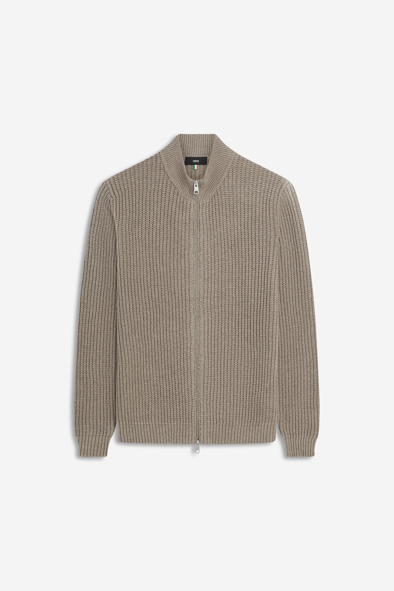 Karteile, Zweifeld, Reißverschluss, Strickjacke, Beige