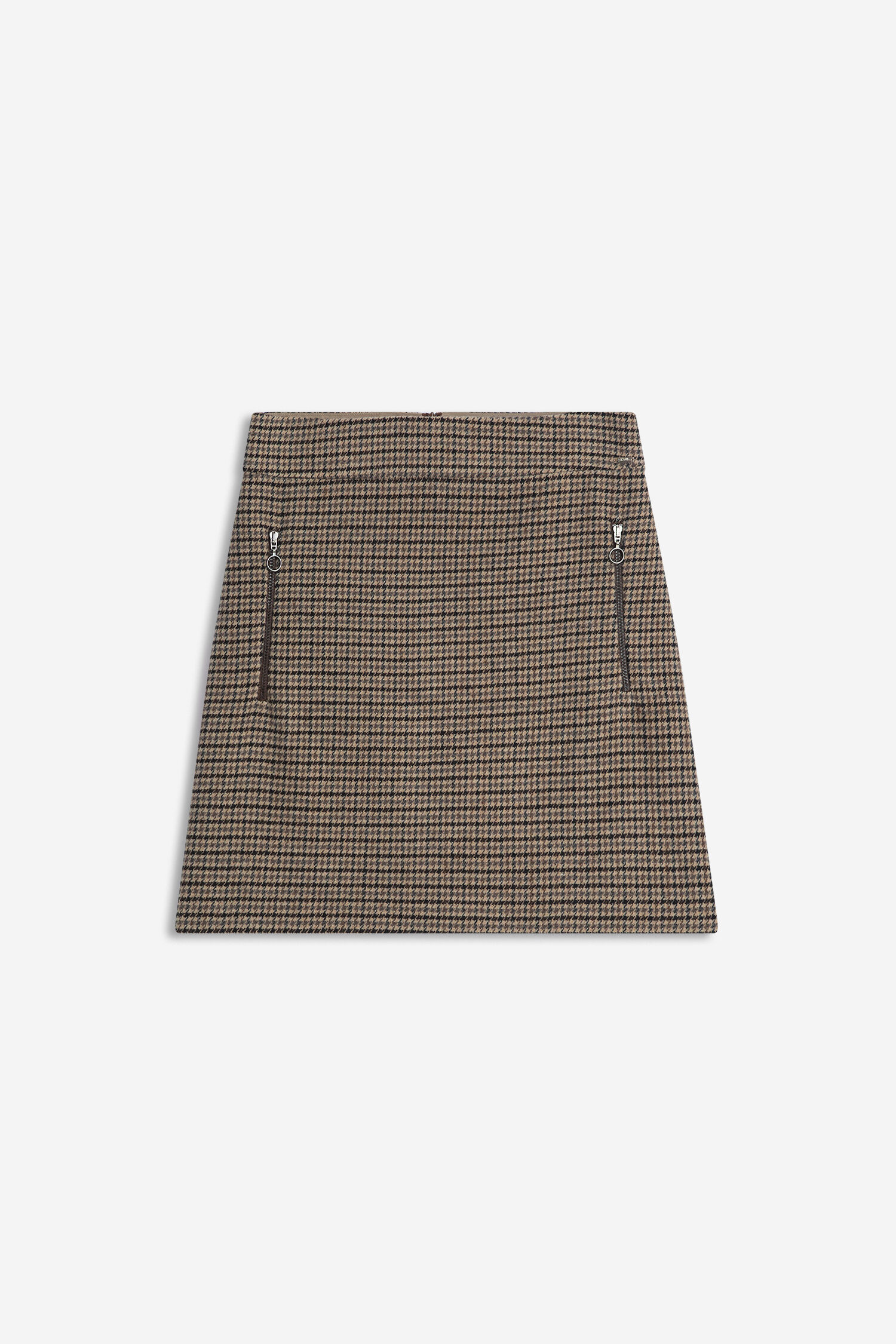 Houndstooth, Kleidung, Rock, Zweifarbig, Reißverschluss