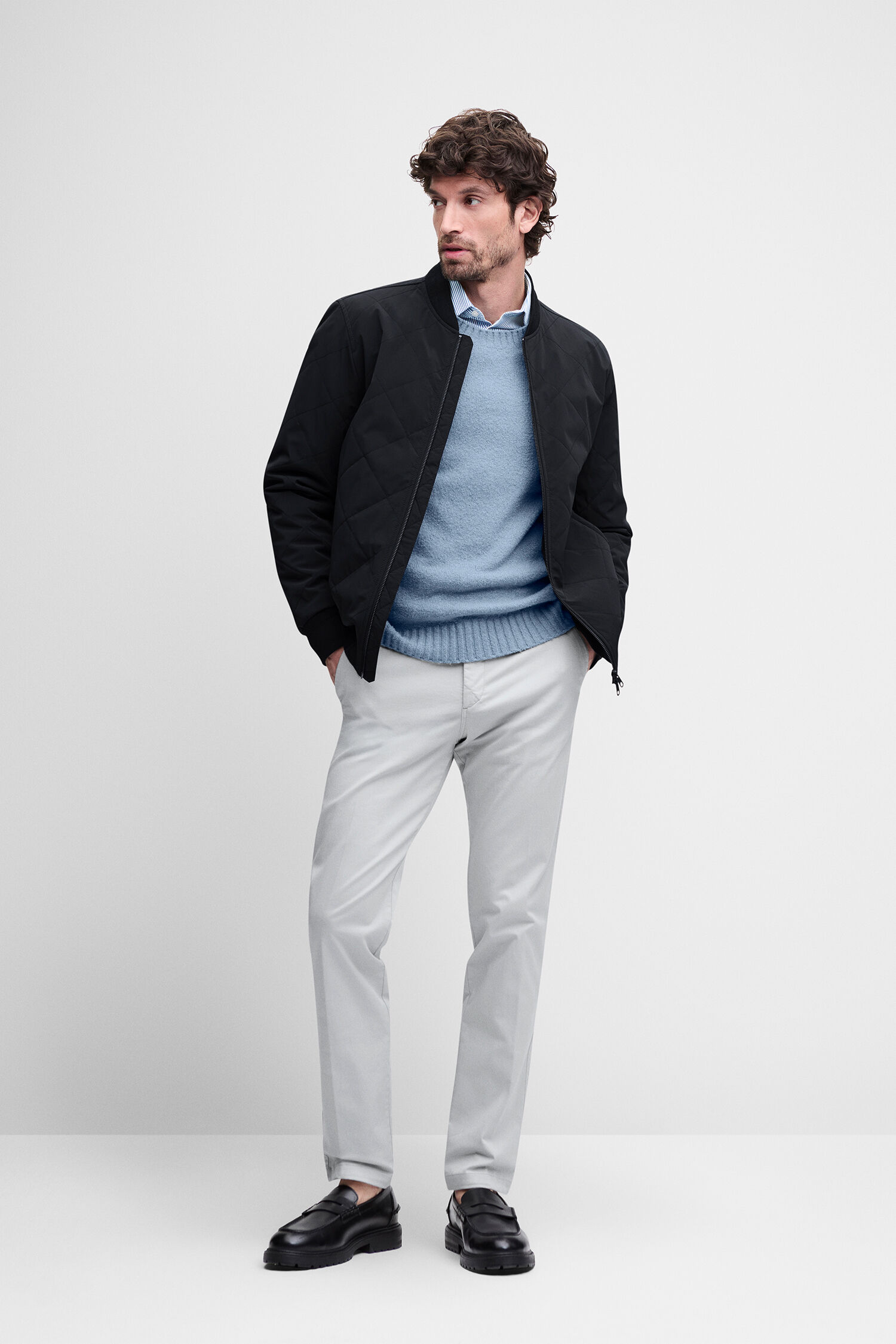 jacke, gequiltet, schwarz, herren, koeltn?