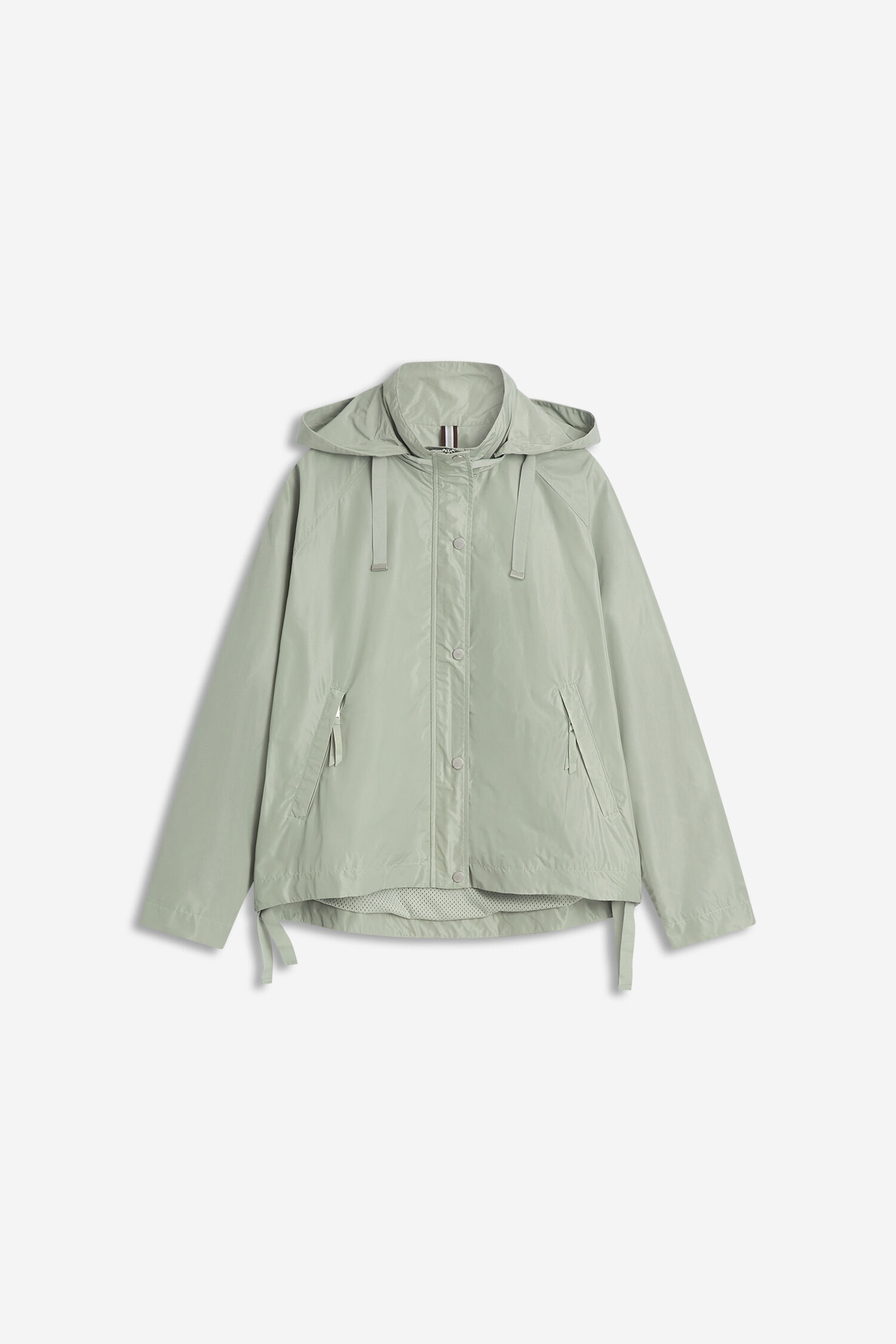 Mantel, Hoodie, Regenjacke, Kapuzenjacke, Zweiteilig, Lichtgrün, Seitentaschen, Kordelzug - mint
