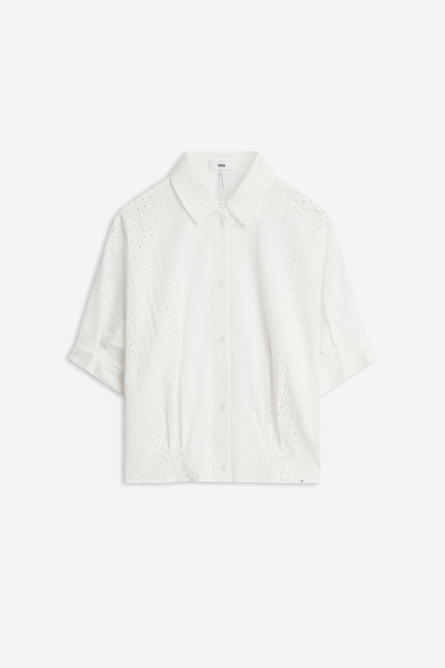 weiße hemd, augenstickerei hemd, kurzarm, kollarhemd, knöpfe vorne