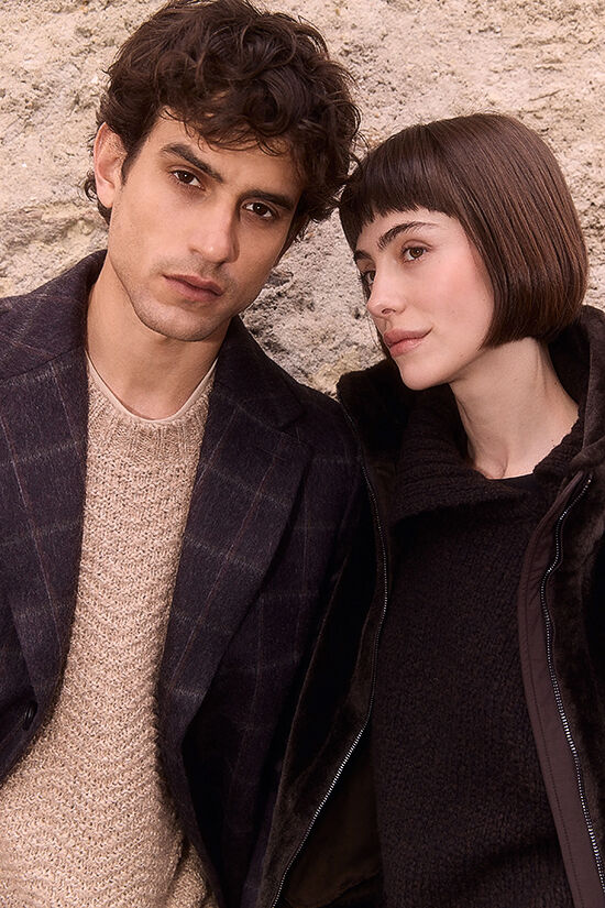 jacke, mantel, pullover, strickstoff, zweier-set, Mantel, Jacke, Strickpullover, Kragen, Unisex