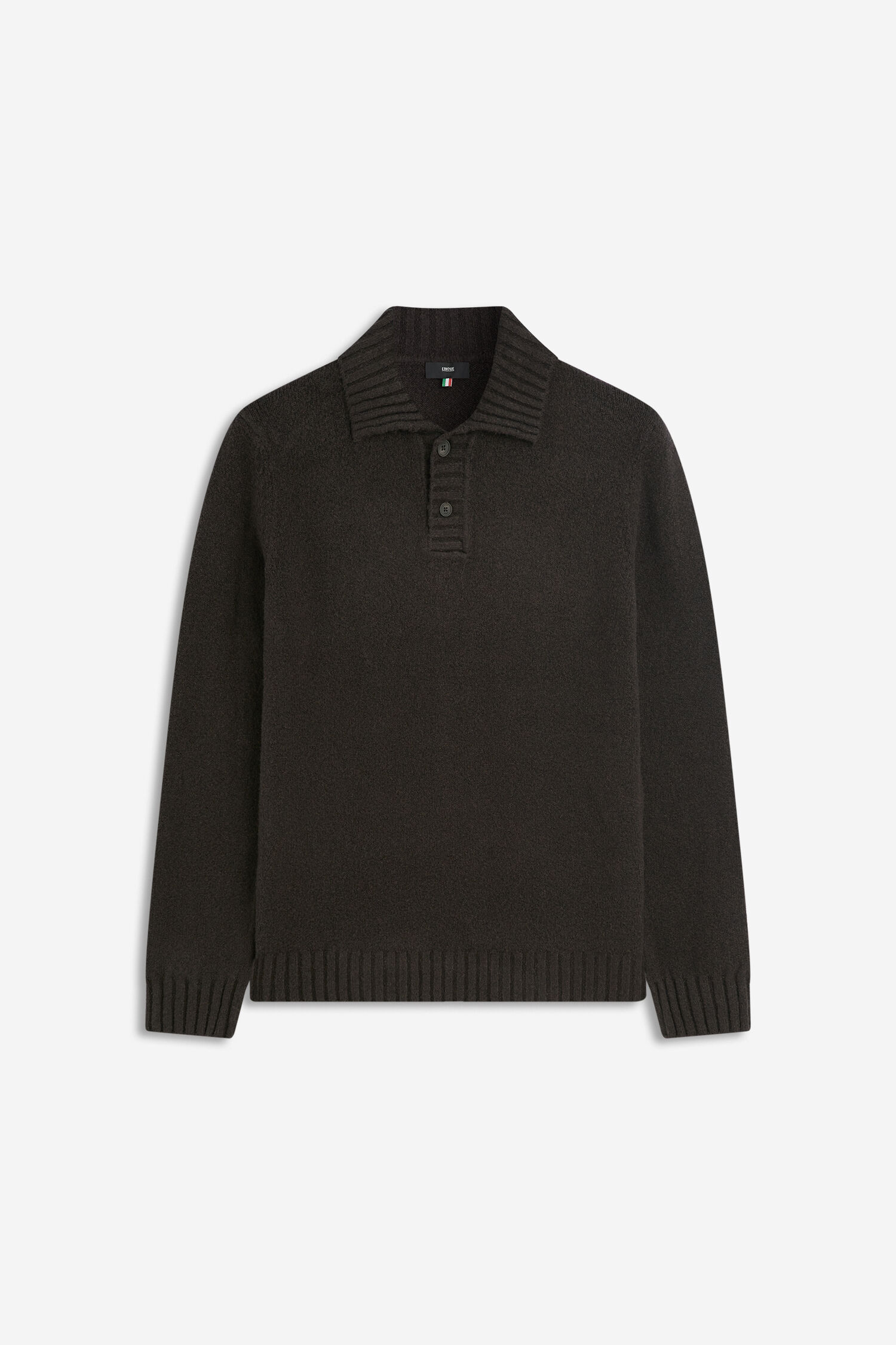 Pullover, Kragenpolo, Rippstrick, Langarm, Baumwolle?