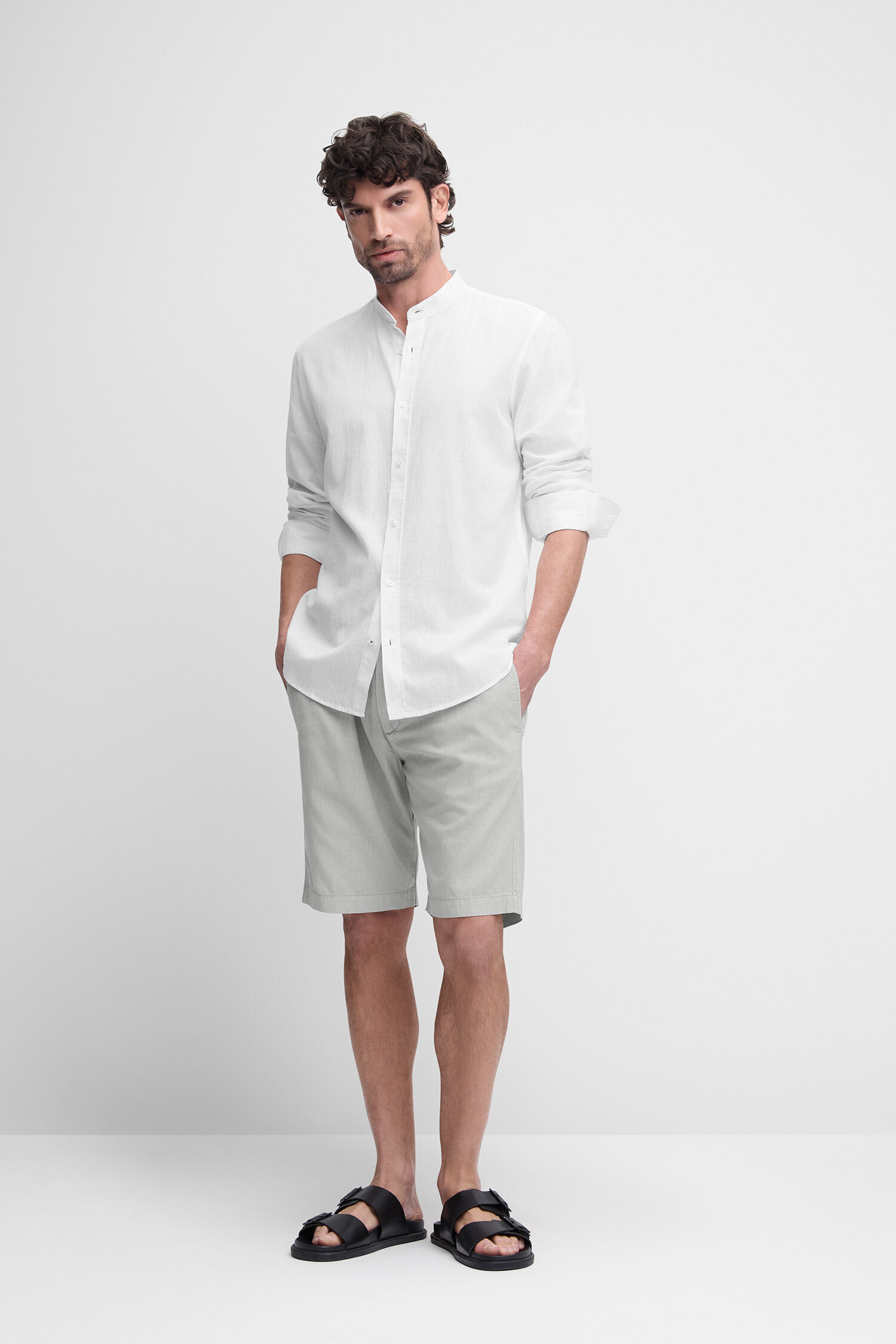 Hemd, Kurze Hosen, Sandale, Mann, Person