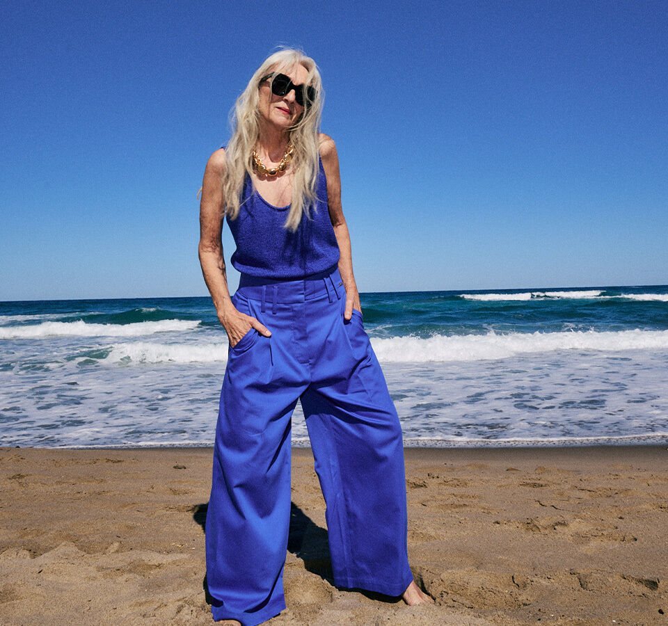 lässige Hose, breite Beine, Hosen mit Taschen, Sommeroutfit, Strandmode