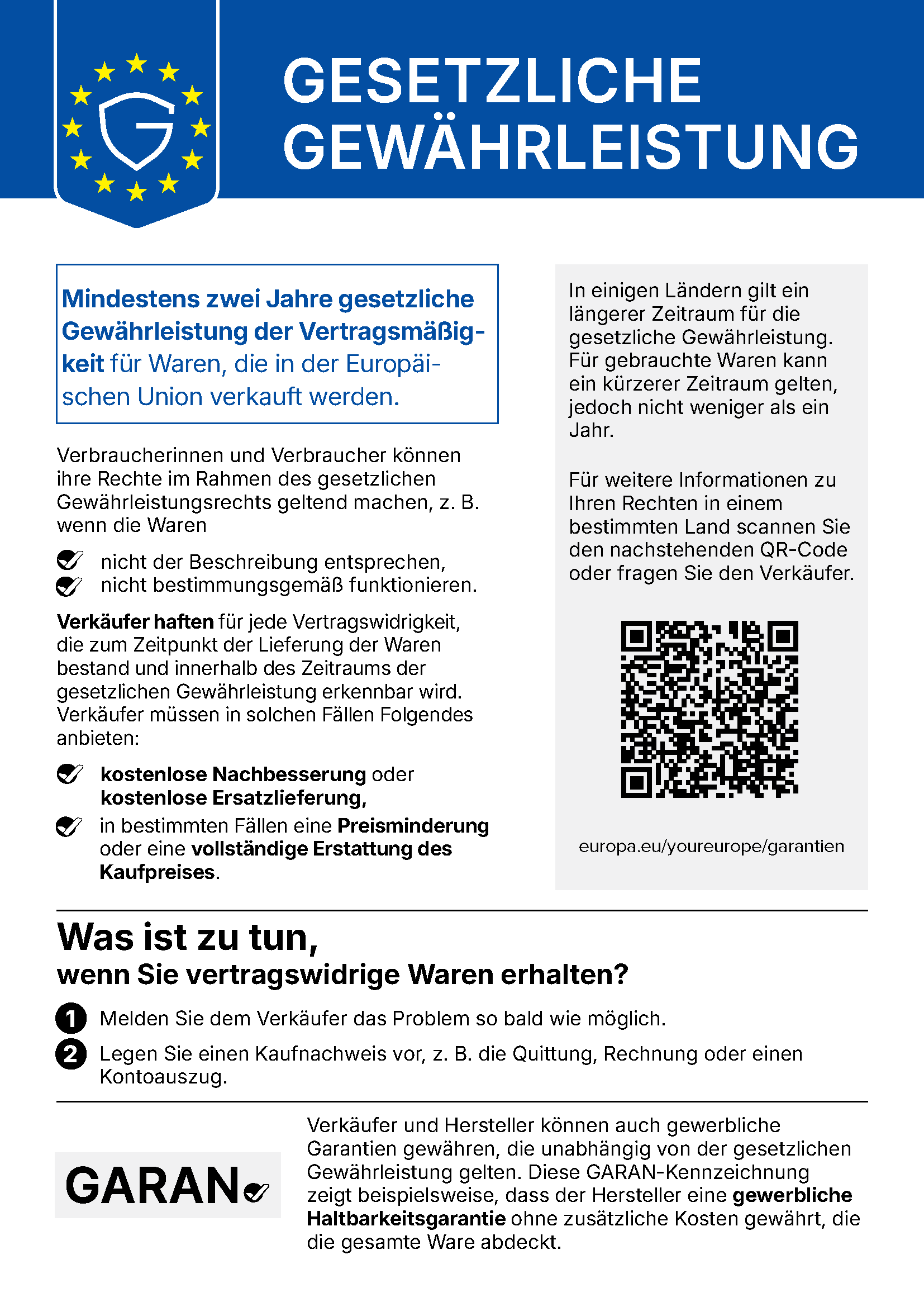 document, garantie, QR-Code, Texttafeln, Hinweis