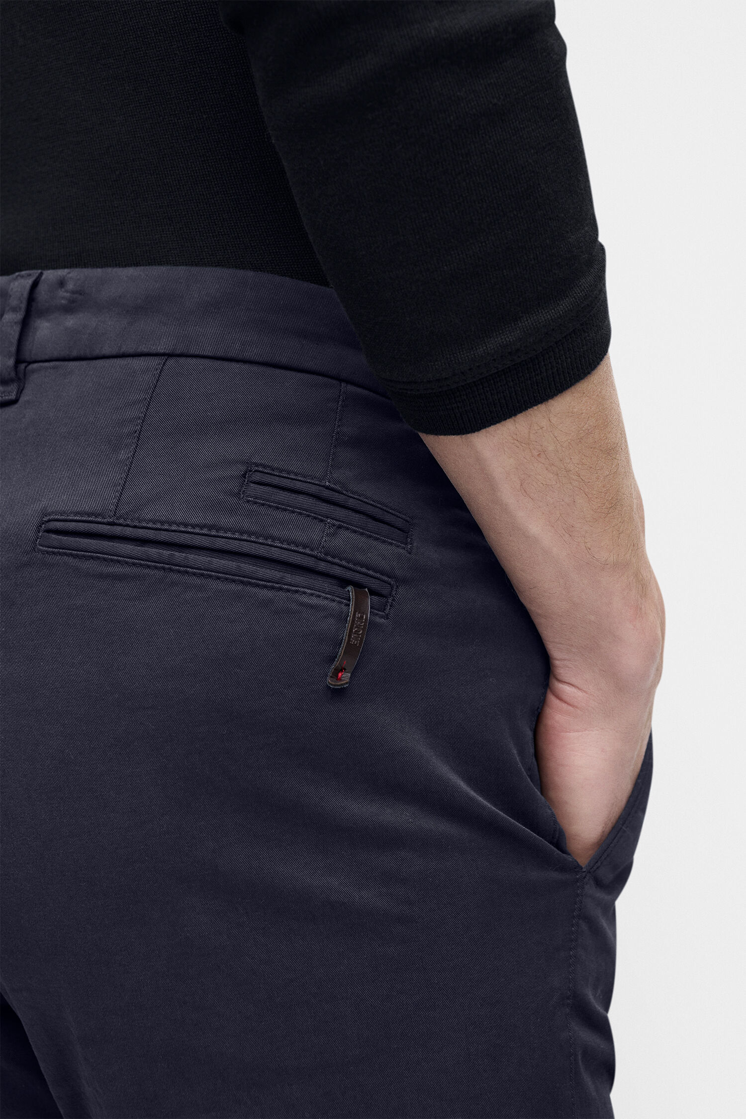 Hose, Navy, Chino, Gesäßtasche, Seitentasche