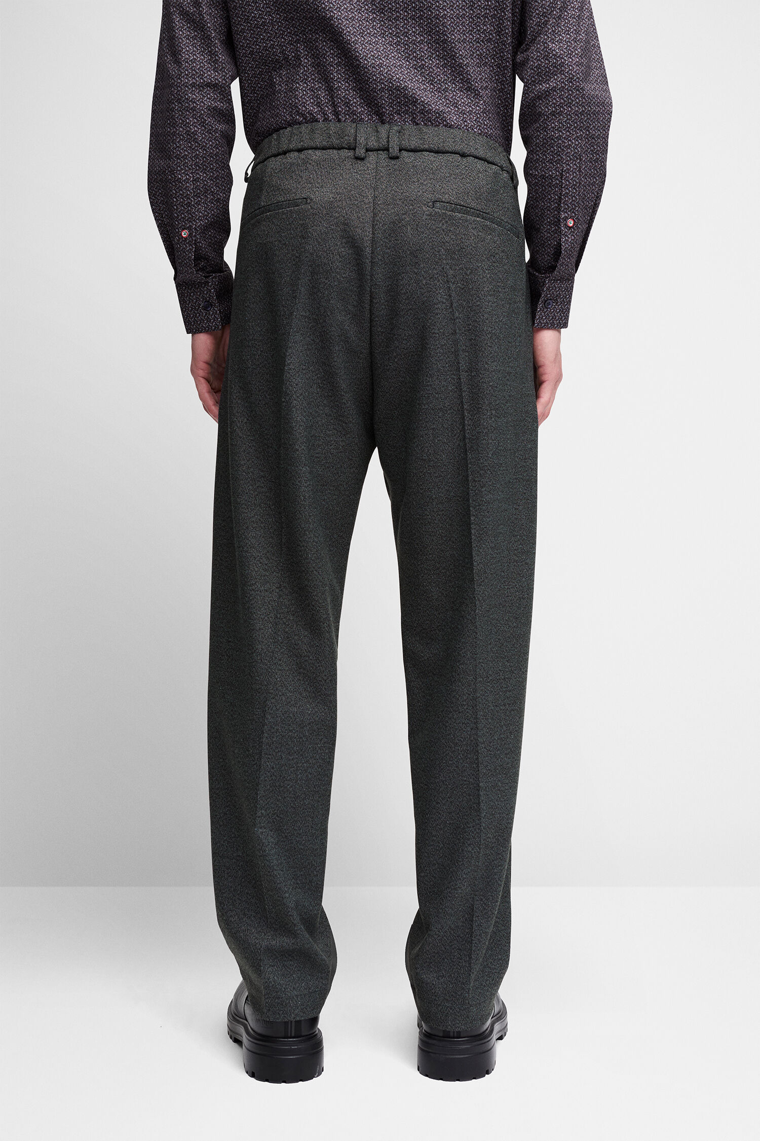Hose, Herrenhose, Wollhose, Gerader Schnitt, Grau Meliert