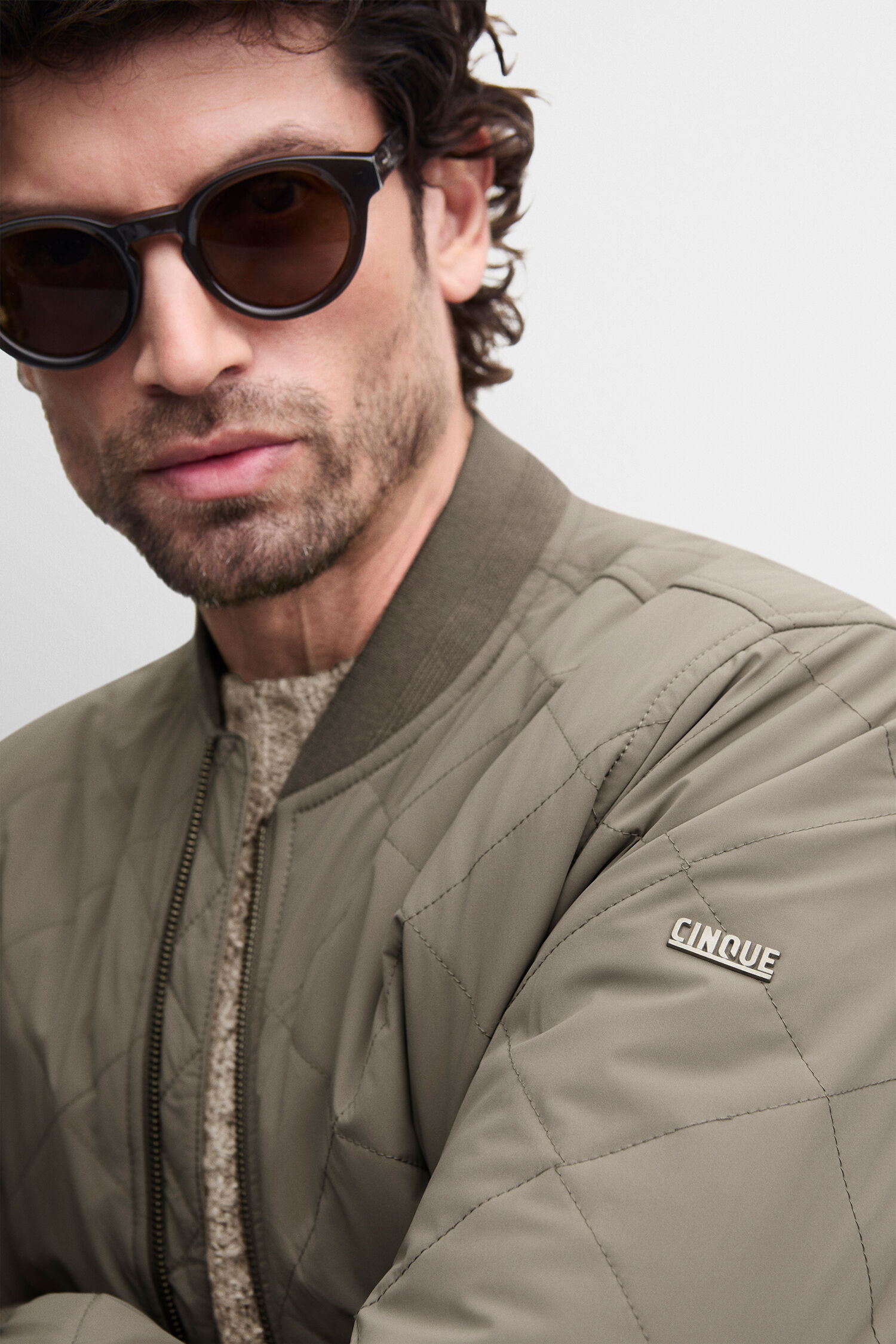 quilted jacket, BOMBERJACKEN?, beige, Knit sweater, outerwear