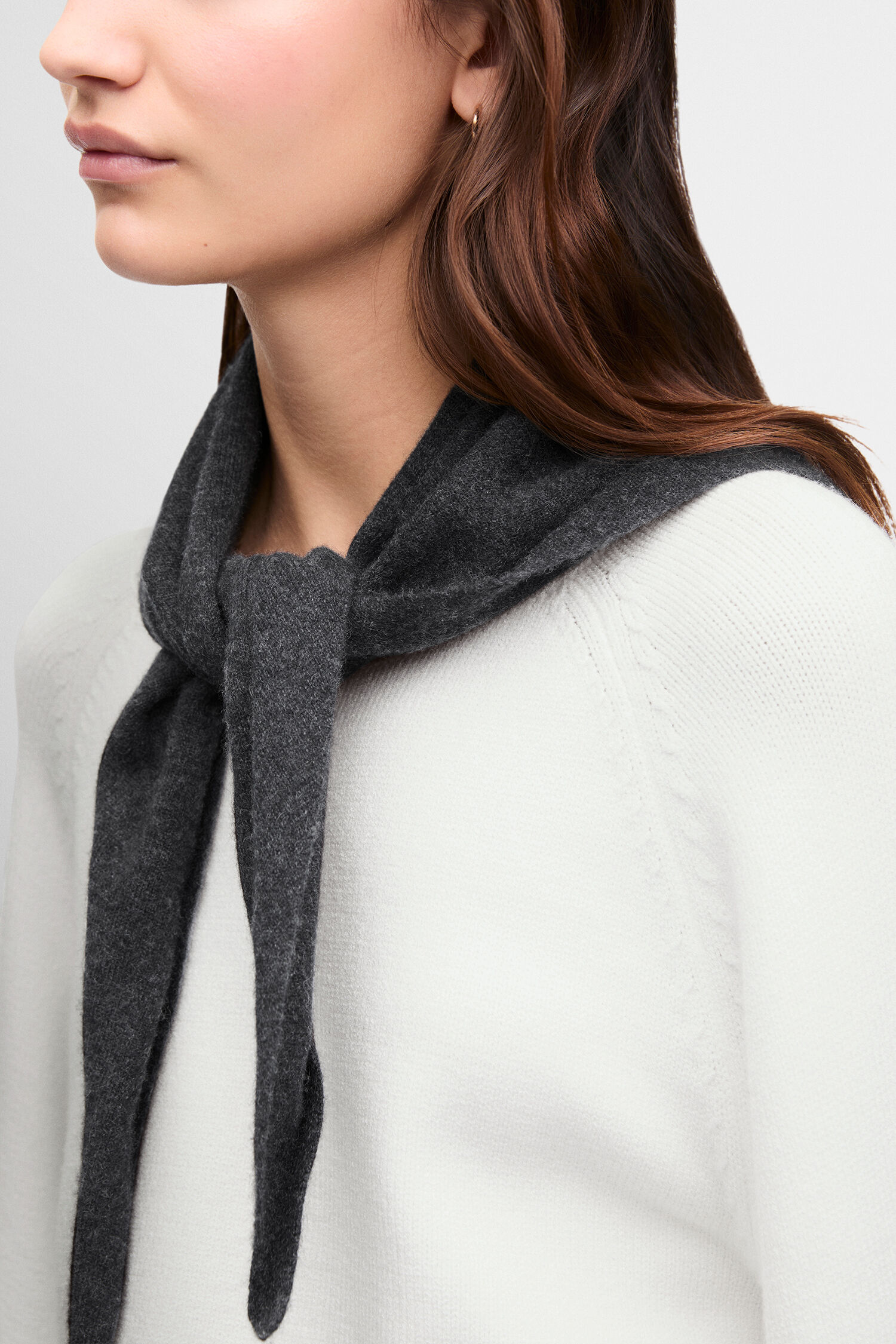 pullover, schal, weiß, langarm, strick