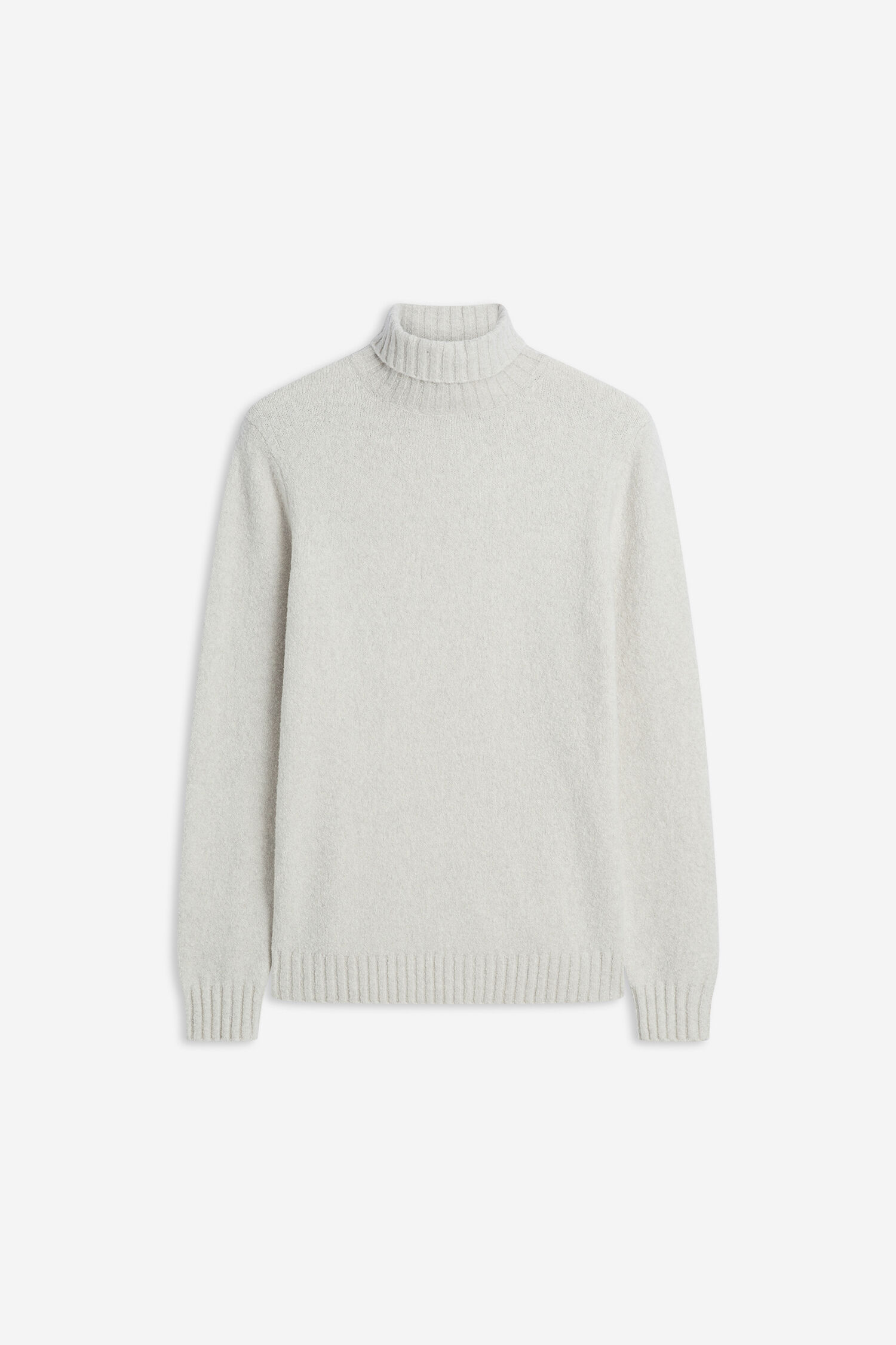 Pullover, Rollkragen, Wollpullover, gerippt, einfarbig