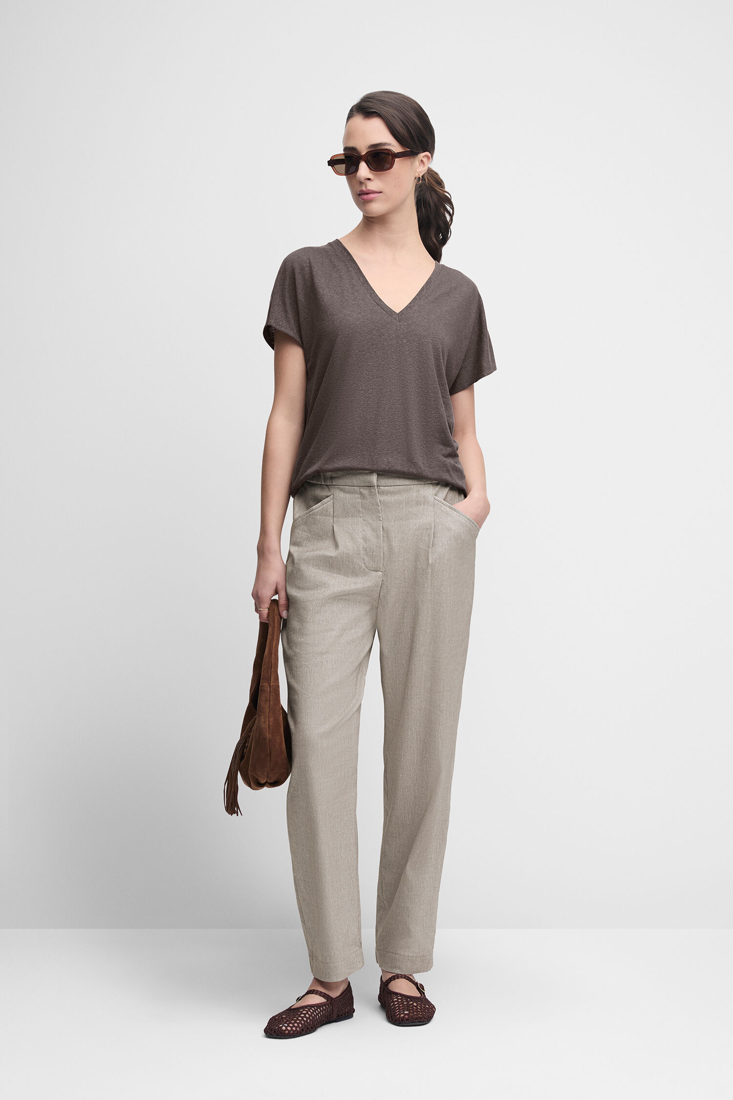 Bluse, Hosen, Leinen, Mann, Person