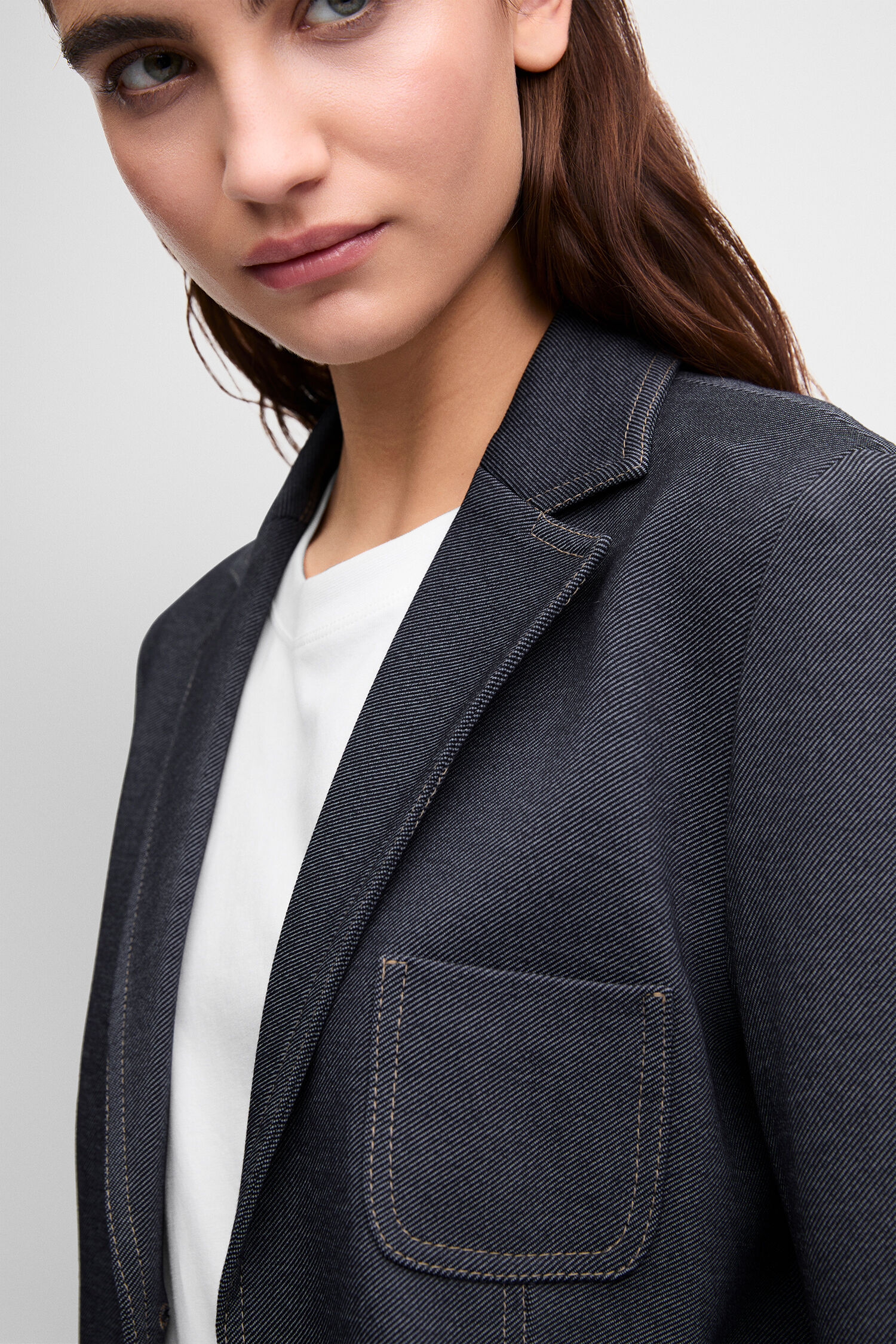 blazer, denim, jacke, tasche, pocket