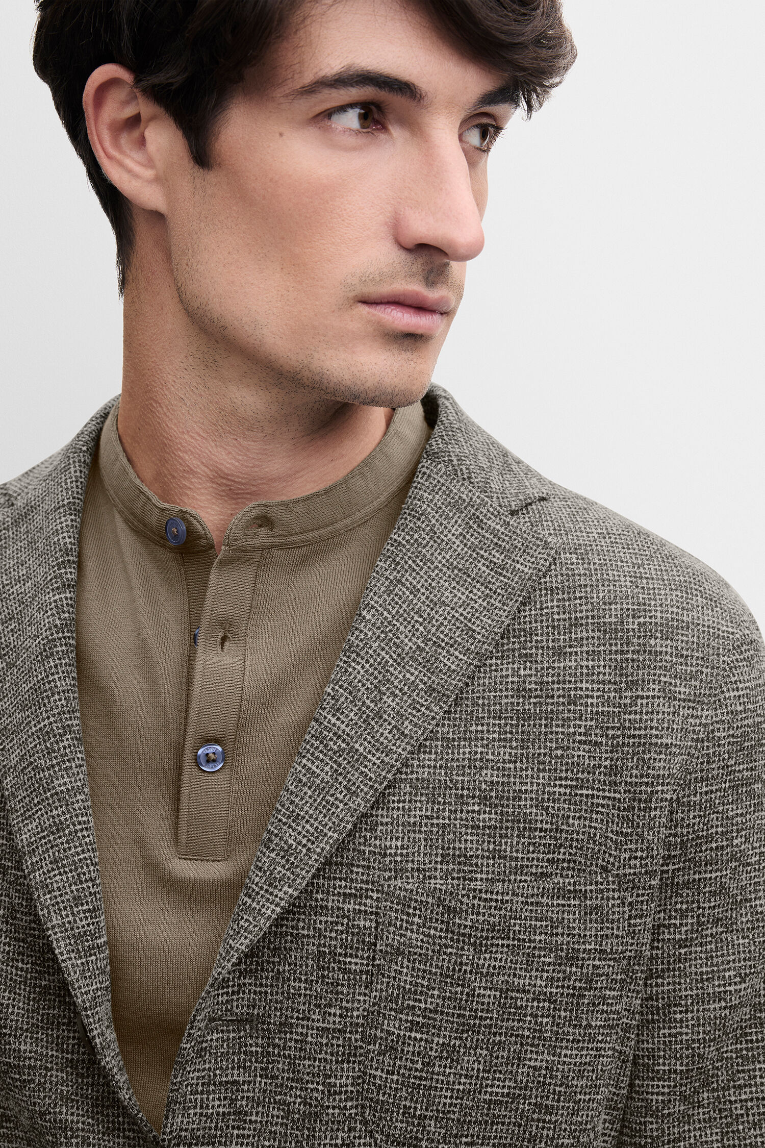 Blazer, Knit blazer, Herrenjacke, Gewebe Muster, Graubraun