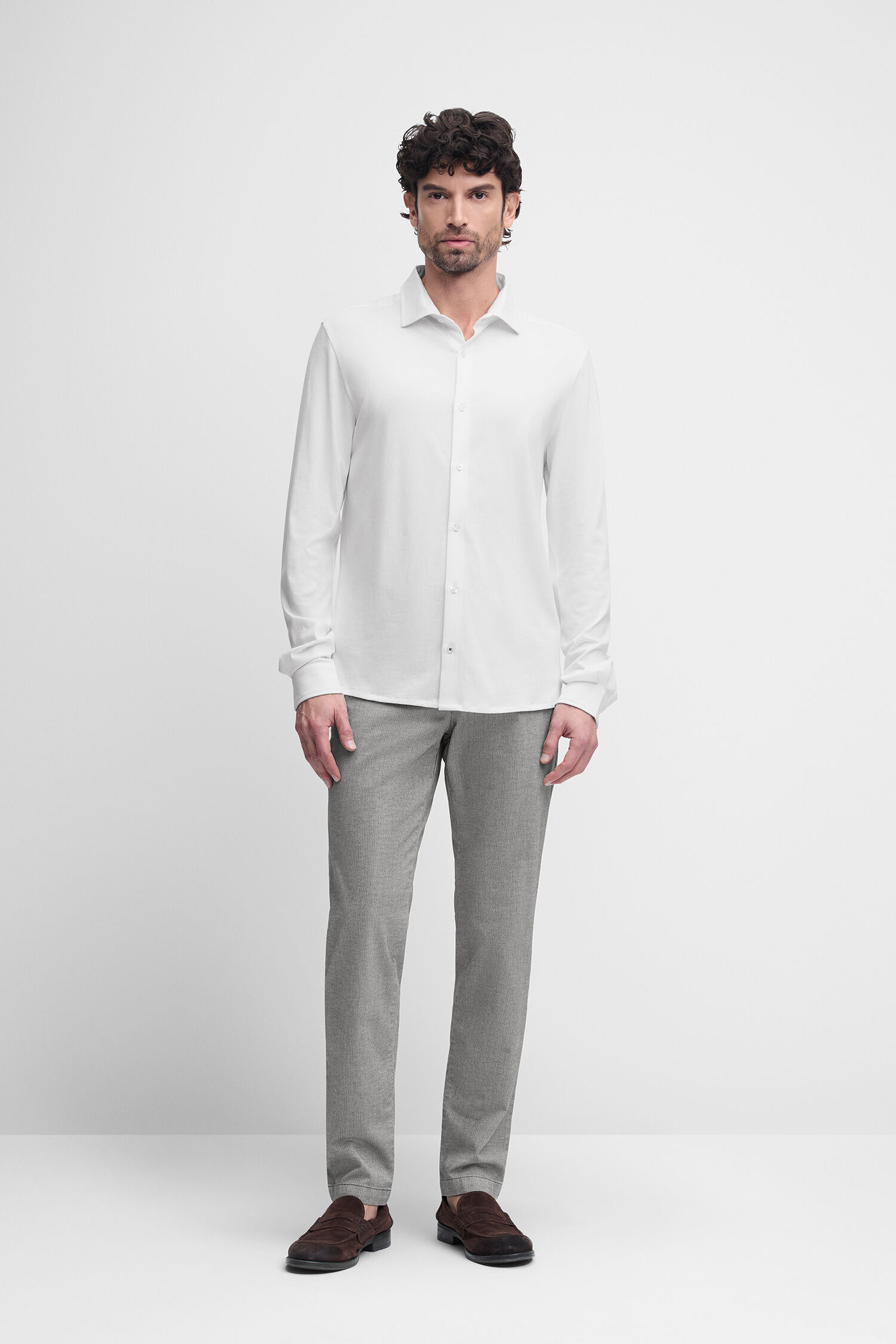 Hemd, Langarm, Erwachsener, Mann, Person - beige