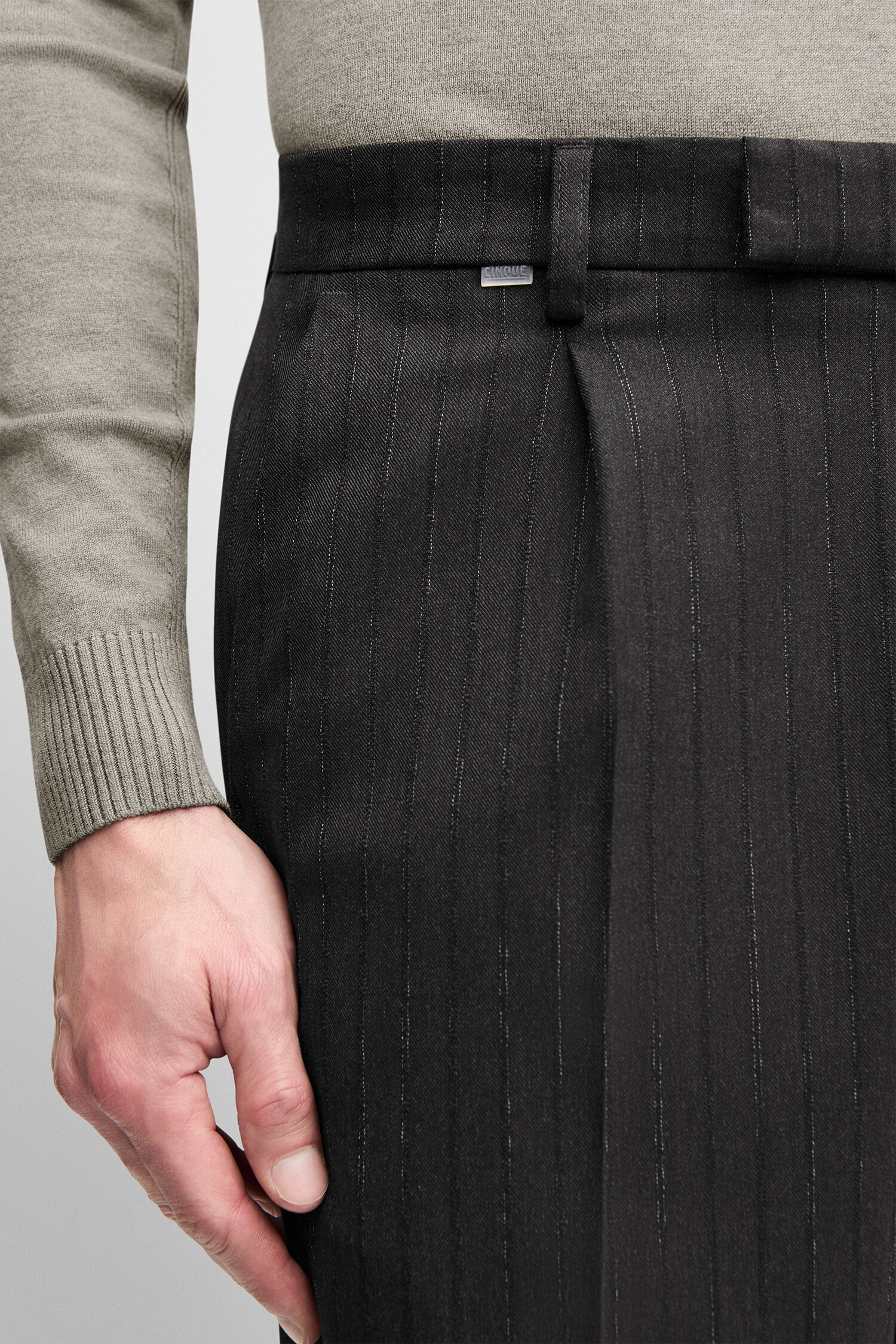 Pinstripe, Hose, Bund, 50/50 Muster, slim fit