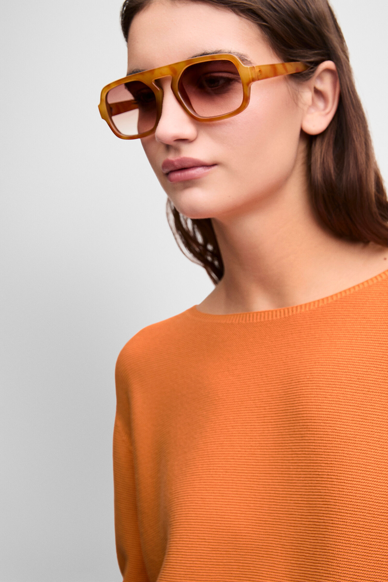 Pullover, Orange, geknüpft, Langarm, Pullover