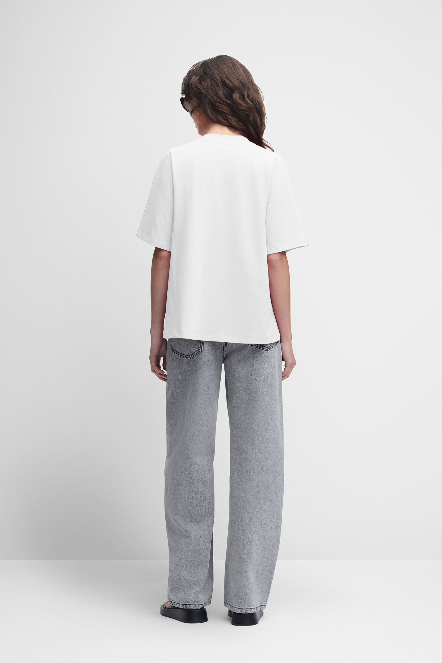 Leinen, Hosen, Bluse, Person, Stehend