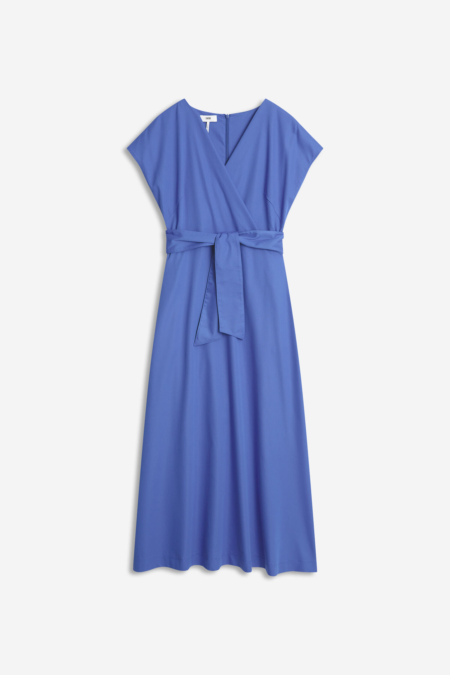 Kleid, V-Ausschnitt, Taillengürtel, Ärmellose, Midikleid