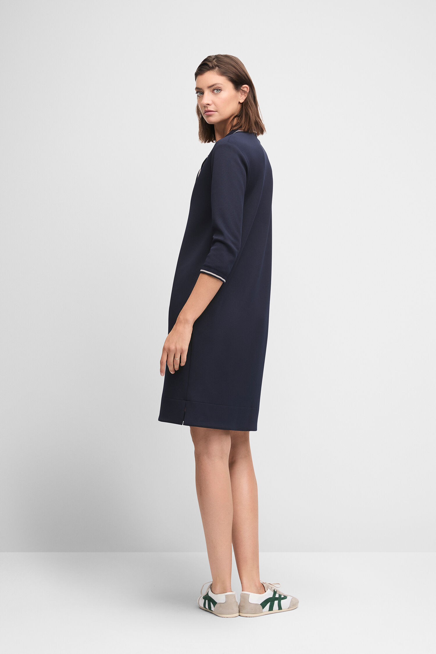 Langarm, Kleid, Mantel, Schuh, Person