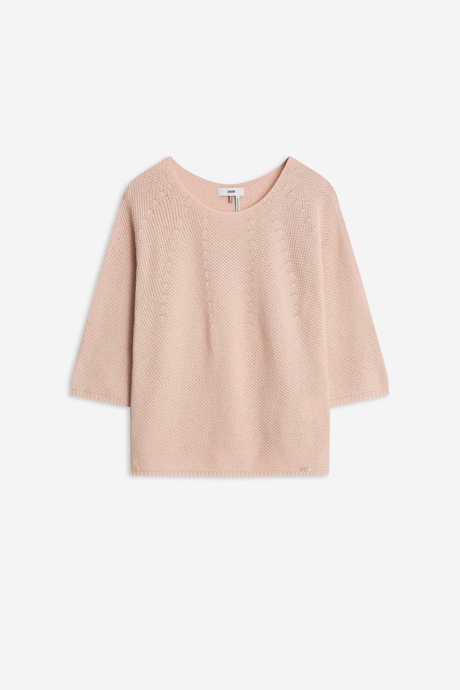 Knitshirt, Pullover, Rosa, Weichstrick, U-Halsähne