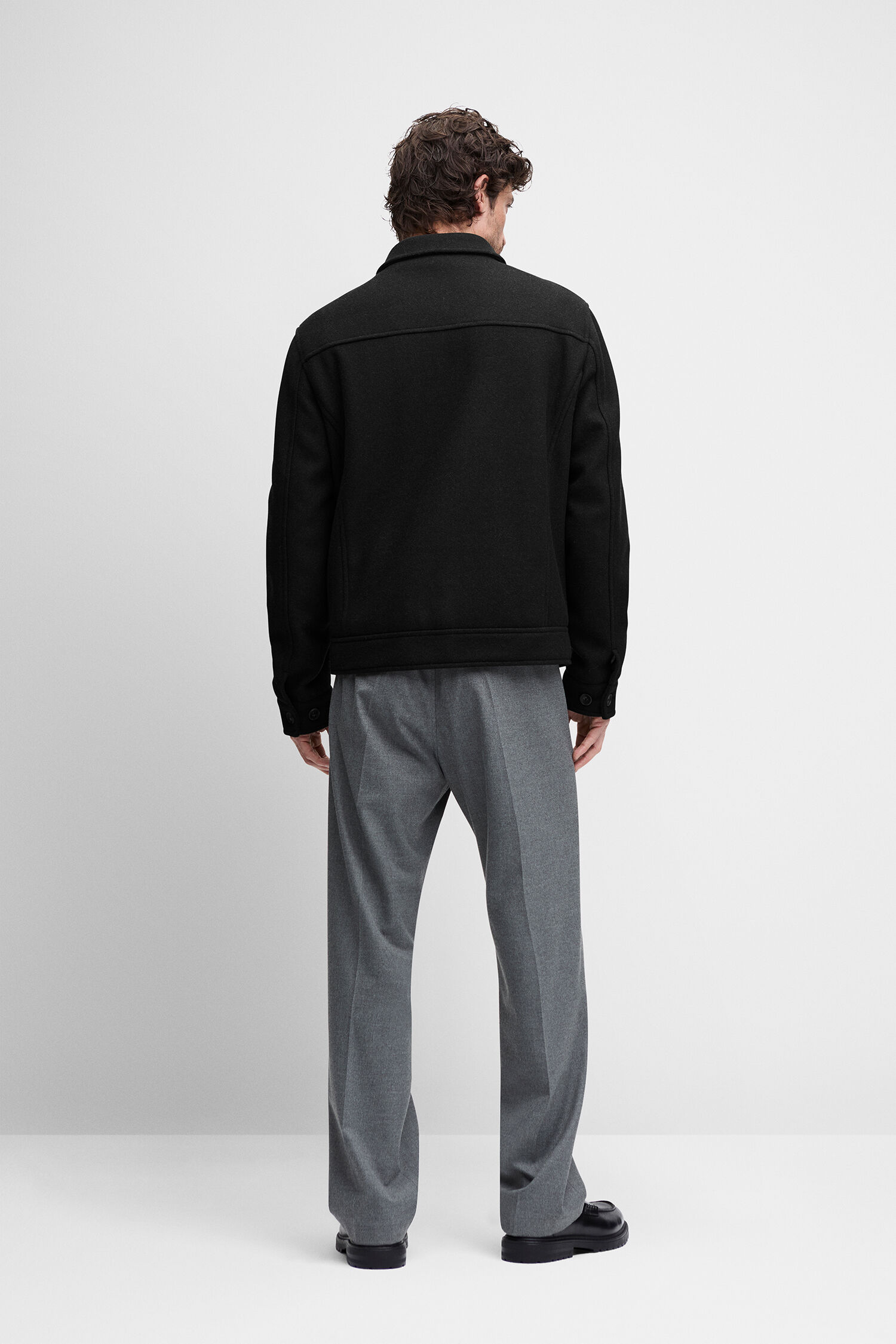 jacke, schwarz, gepflegte passform, herren mode, wolle?