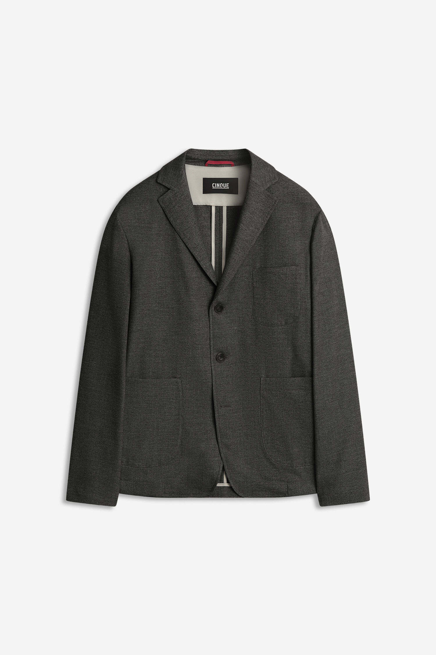 blazer, jacke, grau, pocket, knopfleiste