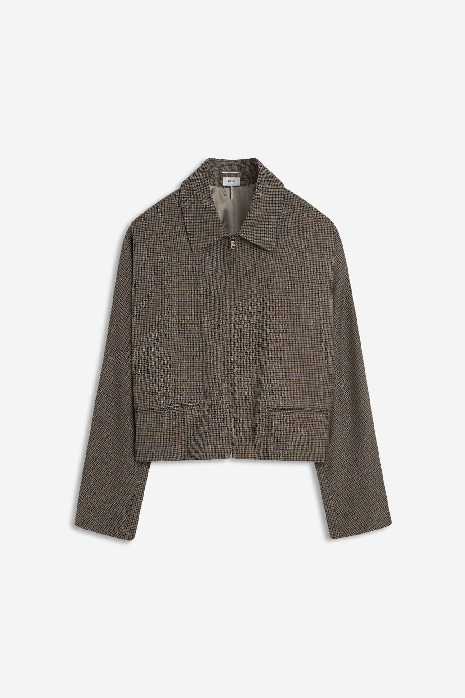 Hemdjacke, Hahnentritt, Reverskragen, Knopfverschluss, Brusttaschen