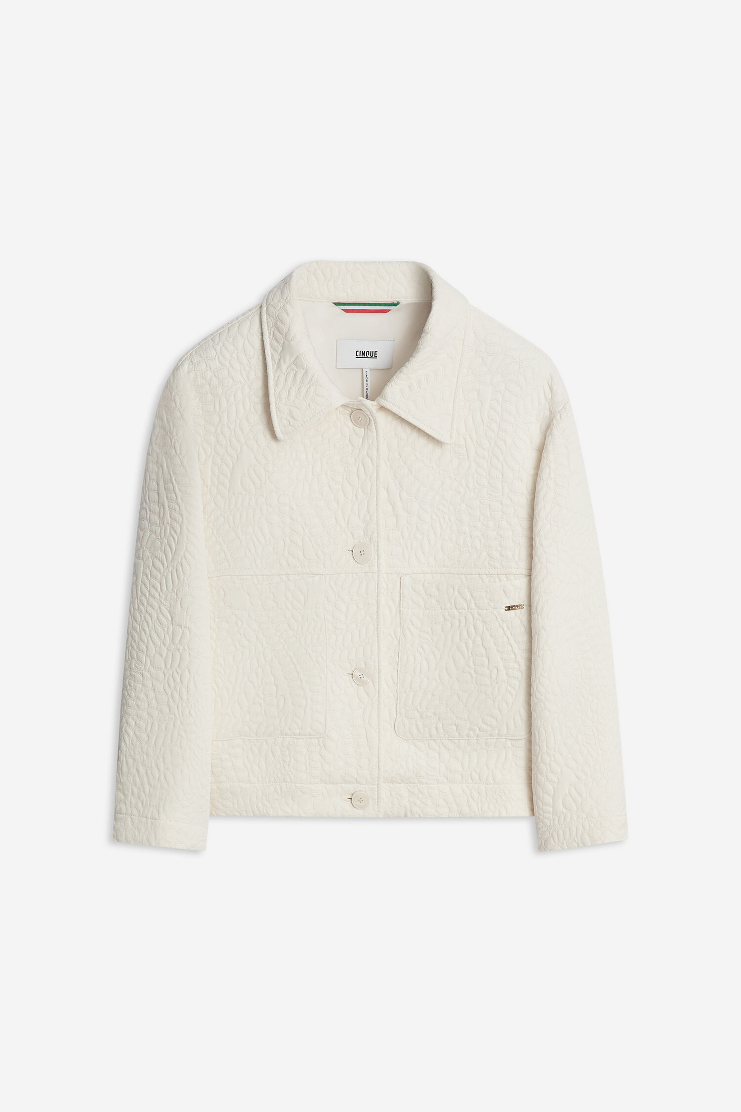 jacke, quilted, creme, knöpfe, weite taschen
