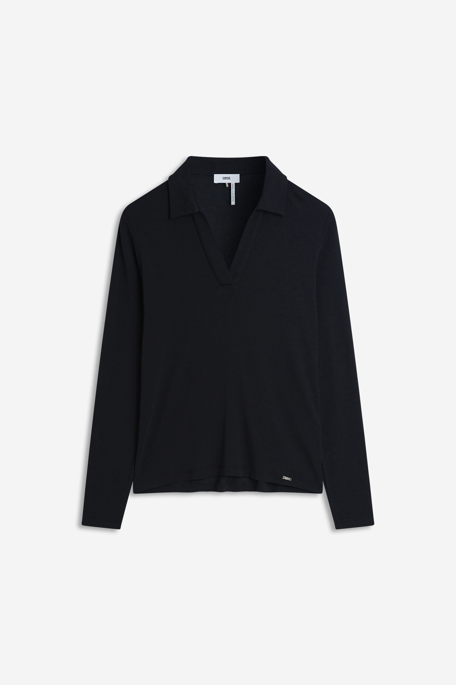damenpullover, longsleeve, schwarz, polohemd, neuer tag