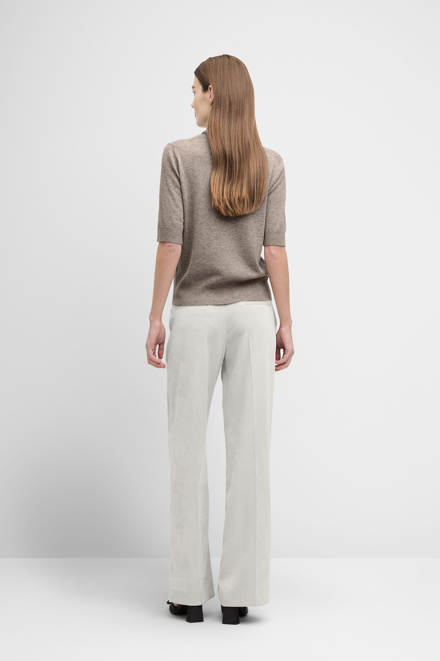 Leinen, Hosen, Bluse, Person, Stehend