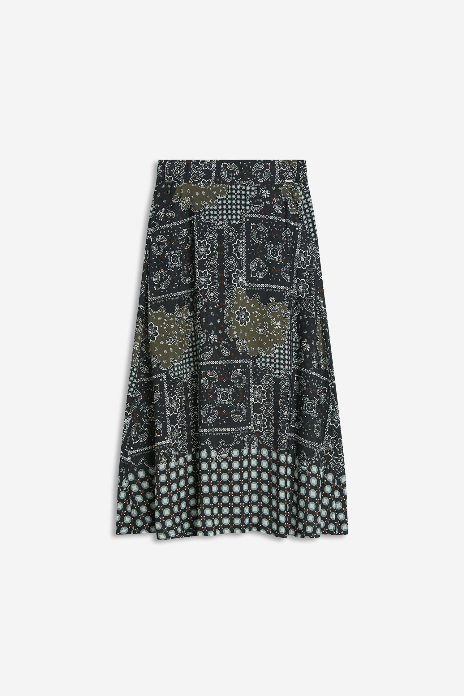 rockig, rock, bandana pattern, mid-length, dunkler tisk