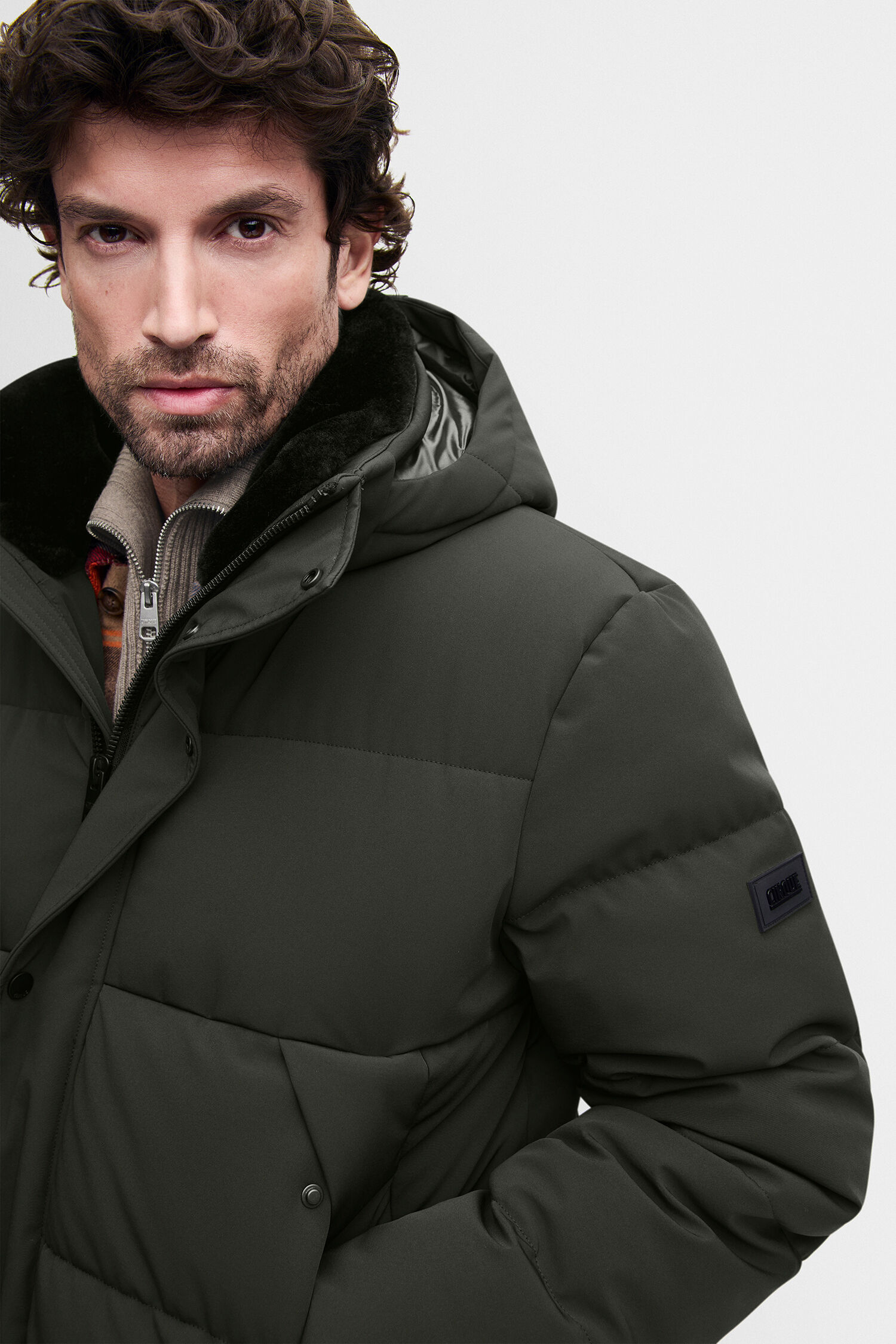 anorak, Puffer, dunkelgrün, Kapuze, Reißverschluss