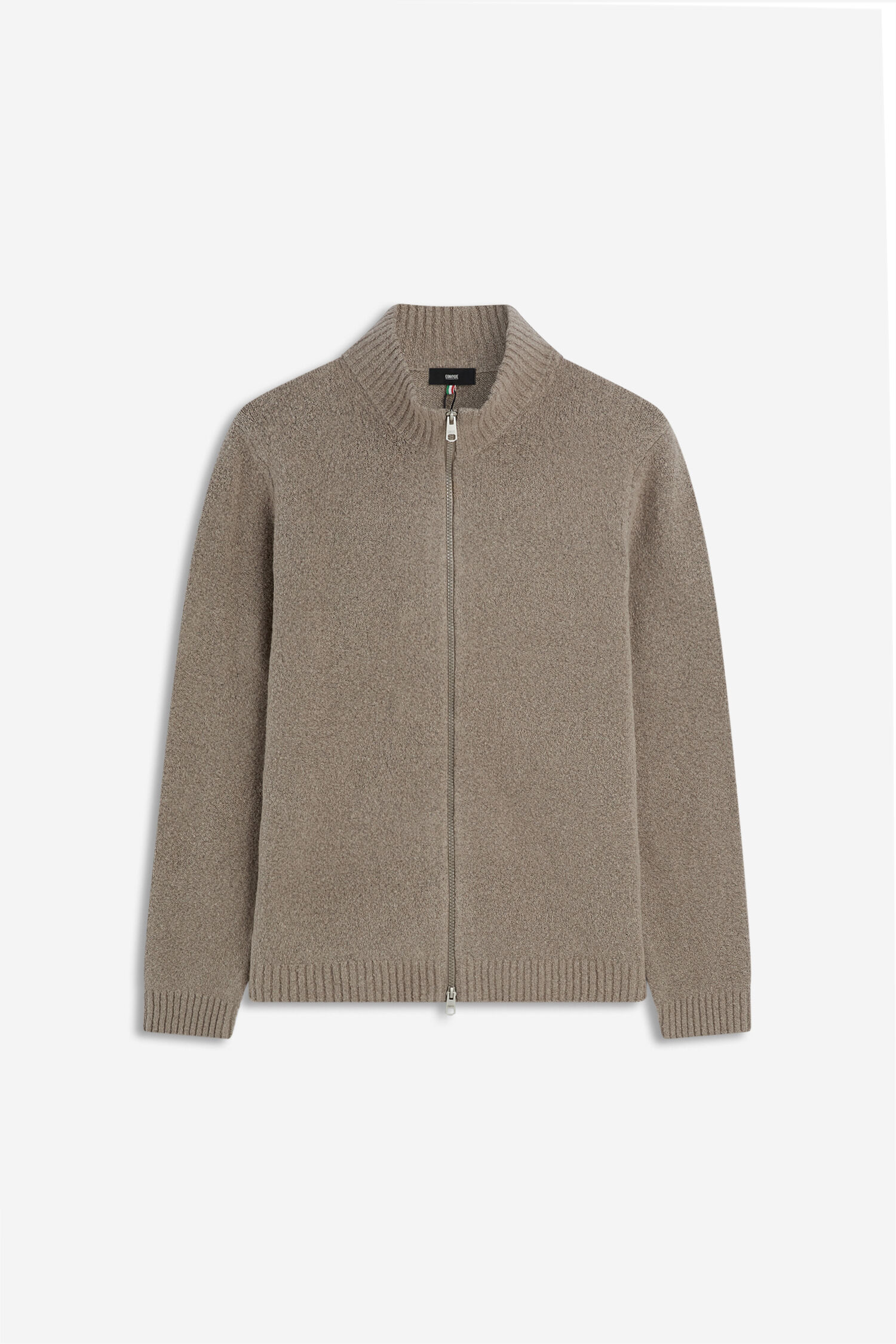 cardigan, Reißverschluss, beige, Strick, Rippstrick