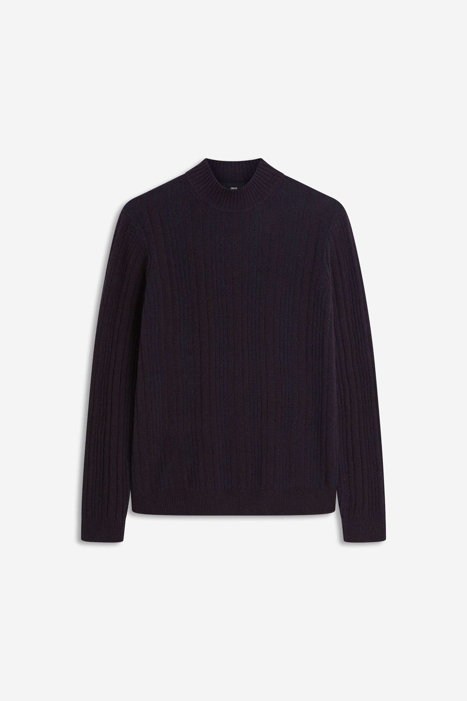 Pullover, Knitwear, Ribbed, Dunkelviolett, Stricktop