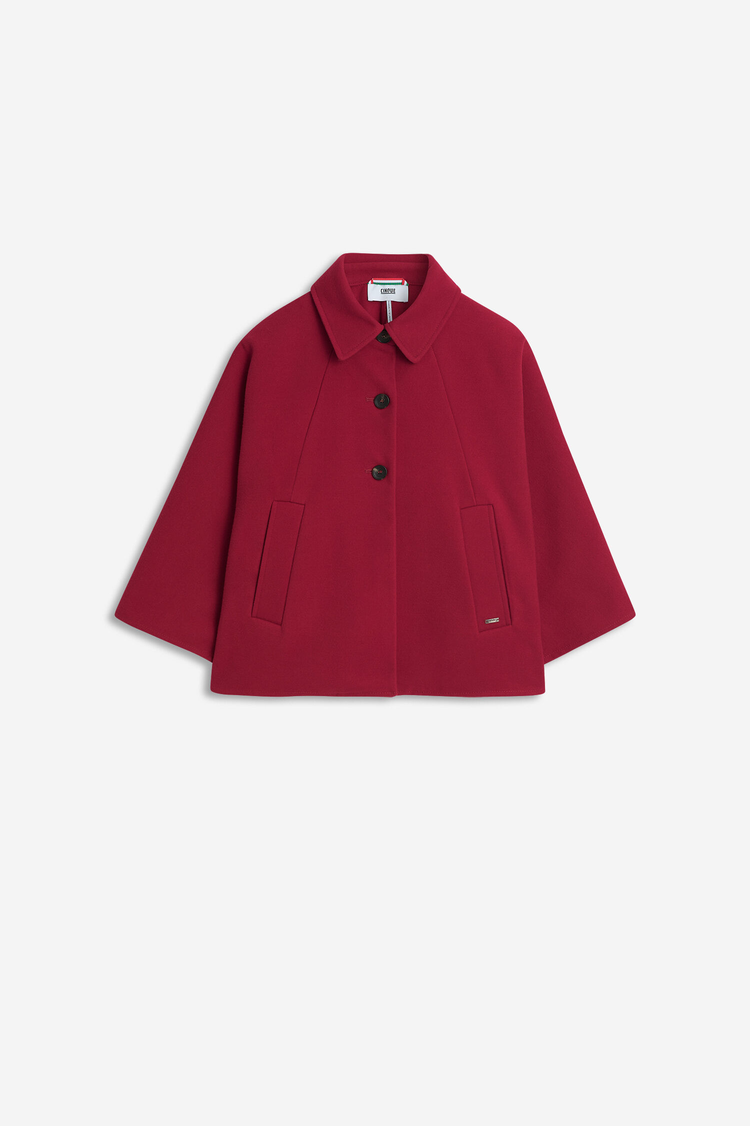 Mantel, Wollmantel, rot, Kurzjacke, Knöpfe