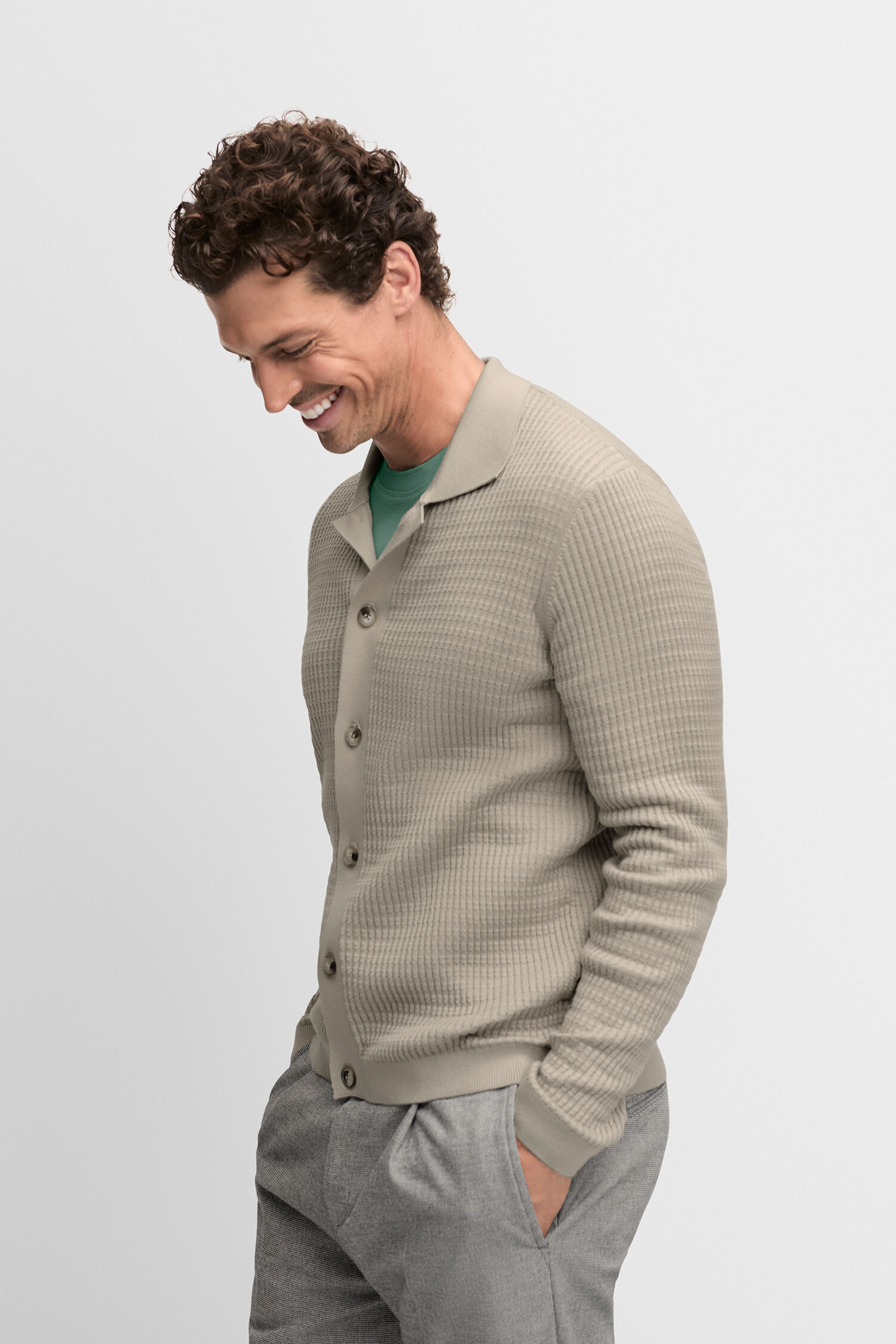 Kopf, Gesicht, Glücklich, Lächeln, Jacke - beige